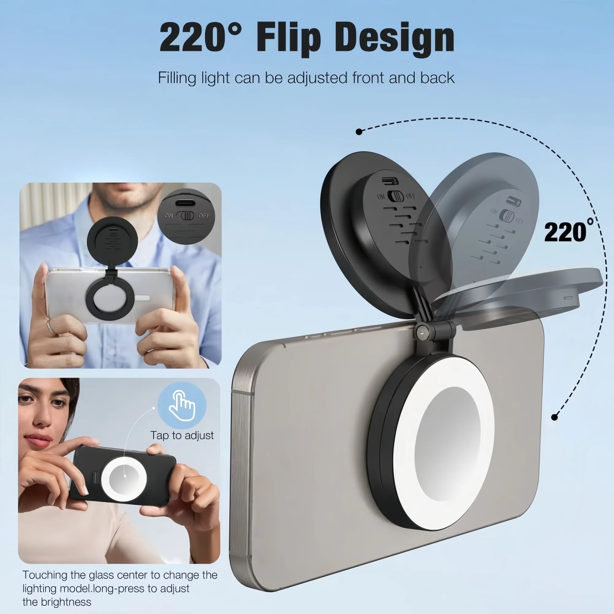 LED Mini Magnetic Fill-Light Makeup Mirror 6