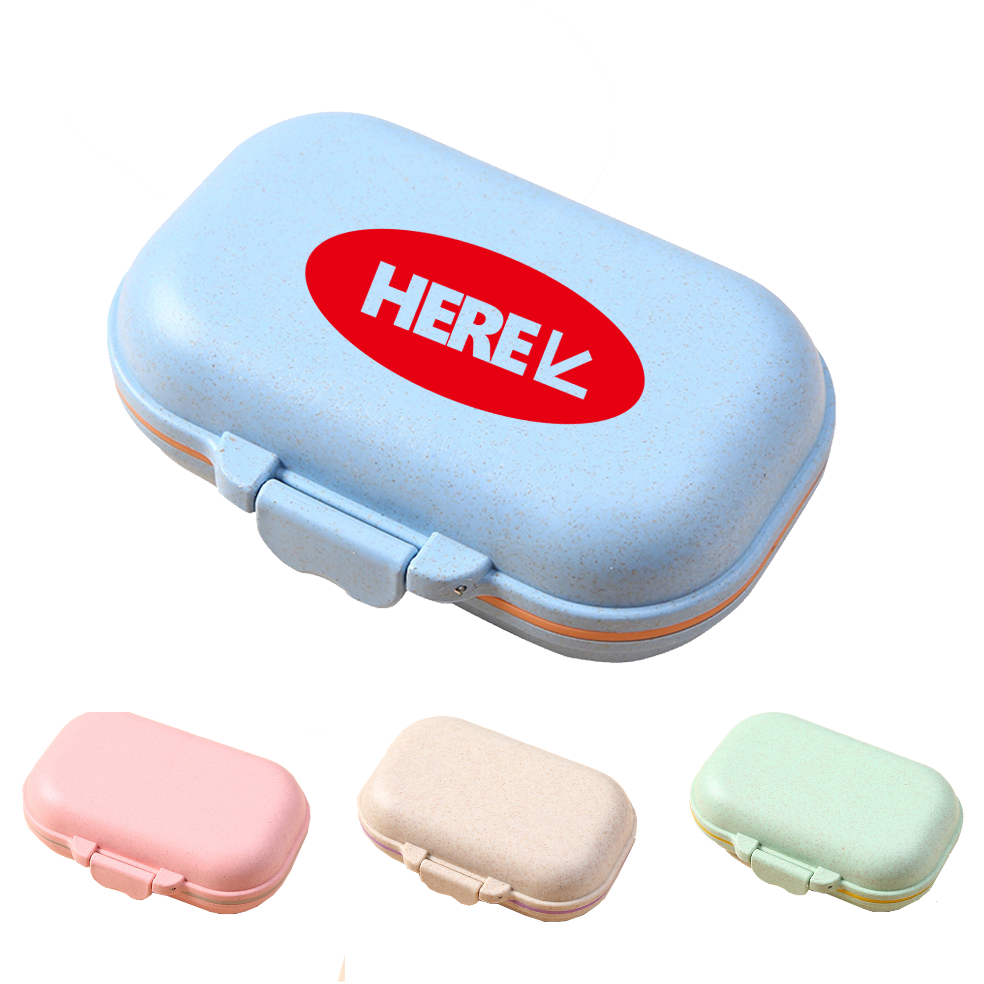 Wheat Portable 7-Compartment Pill Box 2