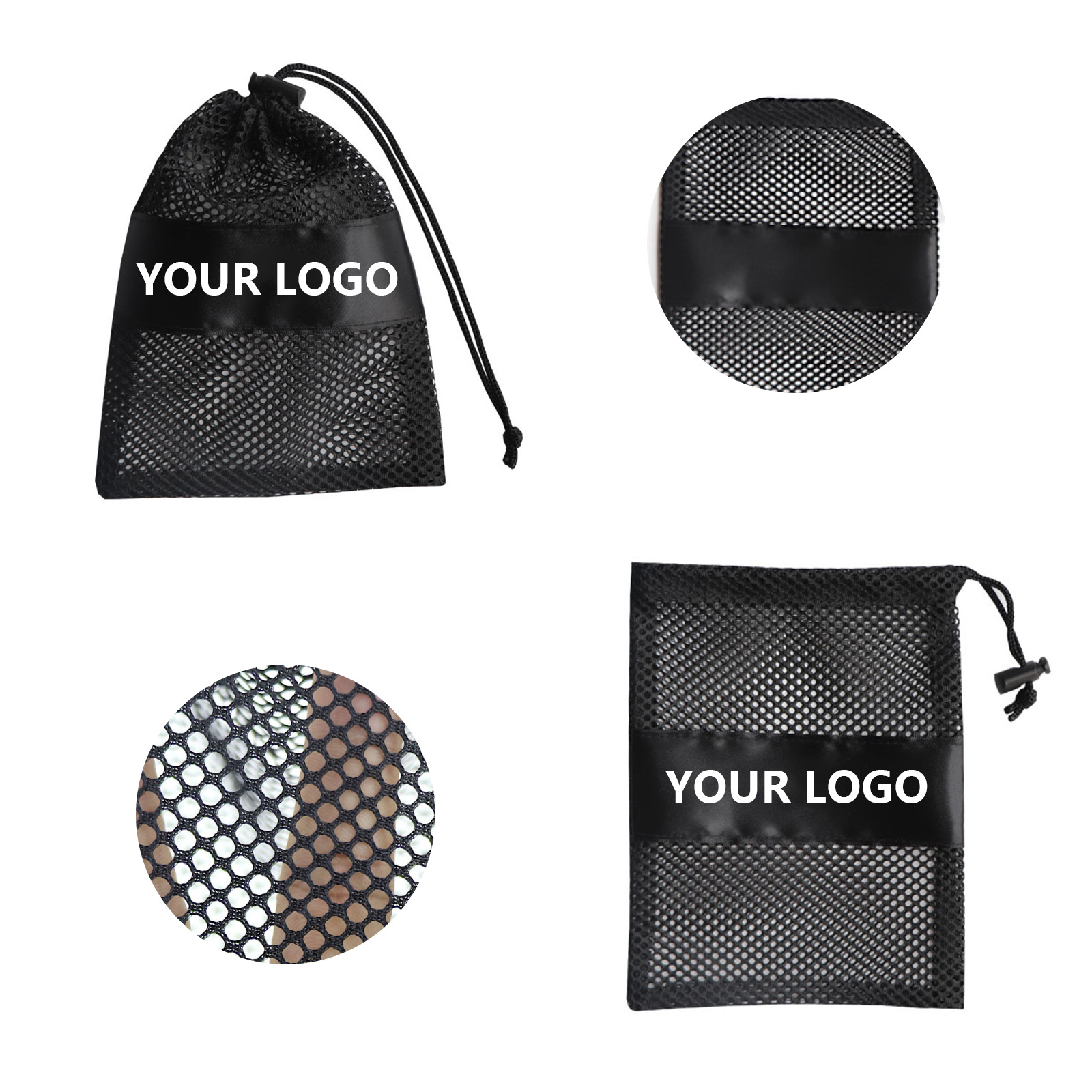 Mesh Drawstring Equipment Bag 6.3 x 9.8" 4