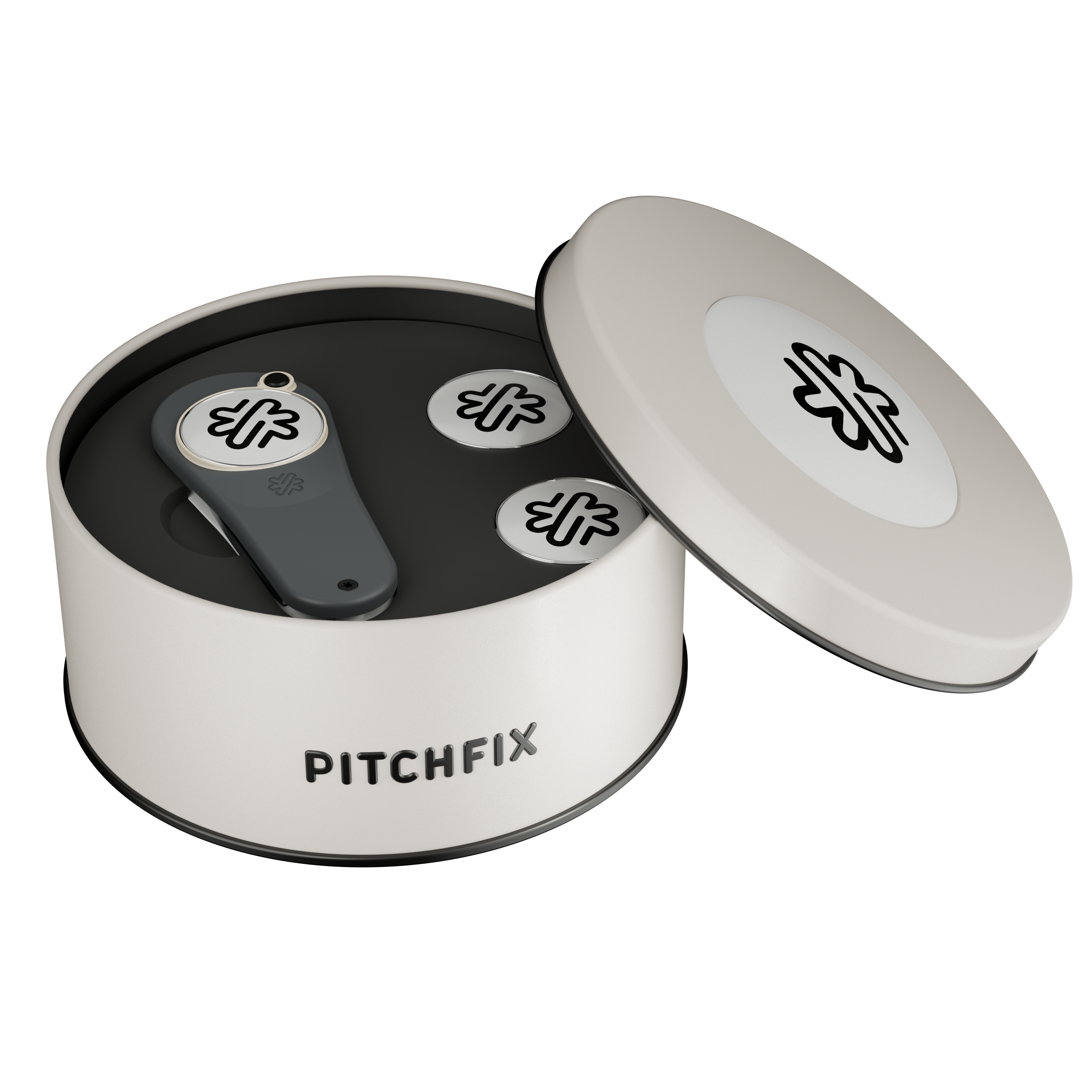 Pitchfix Original Golf Divot Tool in Round Tin with Two Extra Ball Markers 2