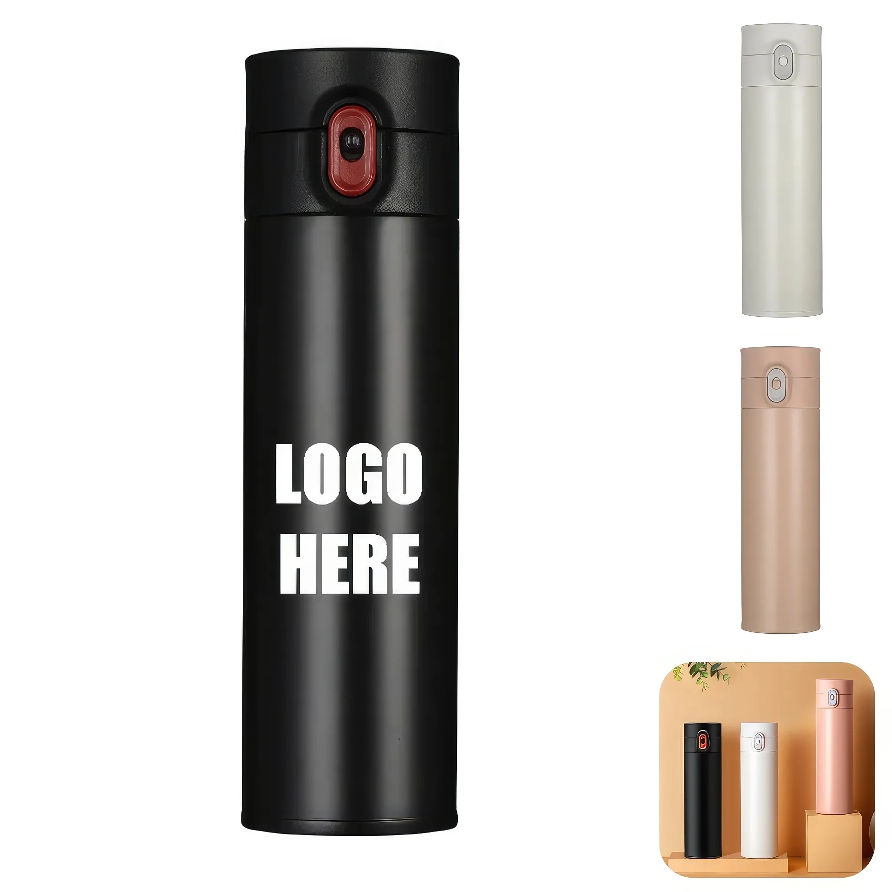 Custom 14 oz Stainless Steel Vacuum Insulated Water Bottle, custom water bottle with logo imprint 2