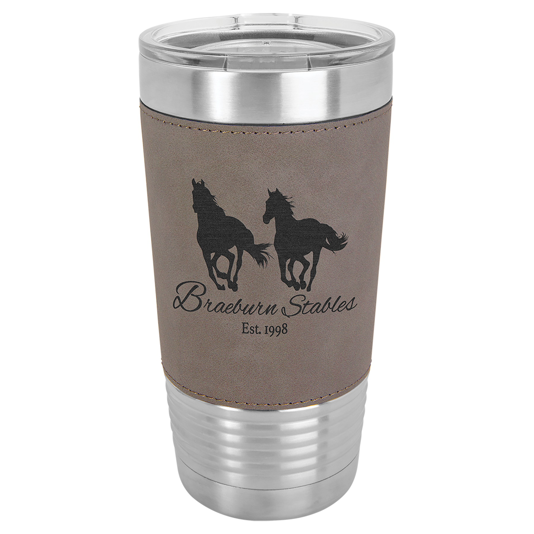 Polar Camel 20 oz. Leatherette Tumbler with Clear Lid 2