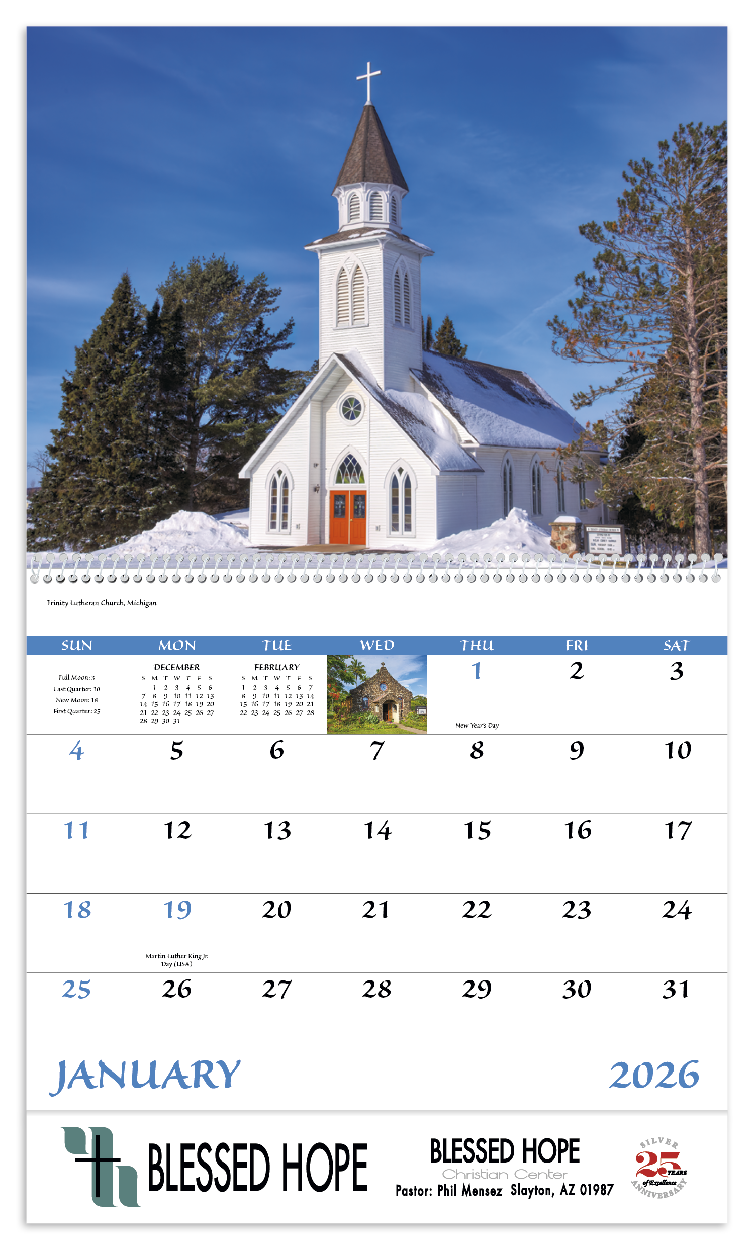 Good Value™ Scenic Churches - Spiral Calendar 47