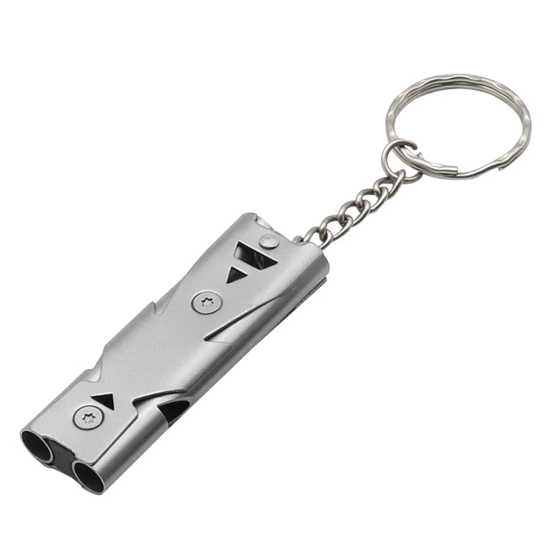 Metal Double Pipe Emergency Survival Self Defense Whistle 10
