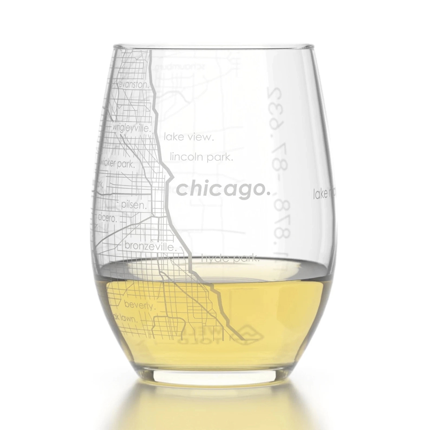 City Map Pint Glass Elegant Shapes 17Oz 4