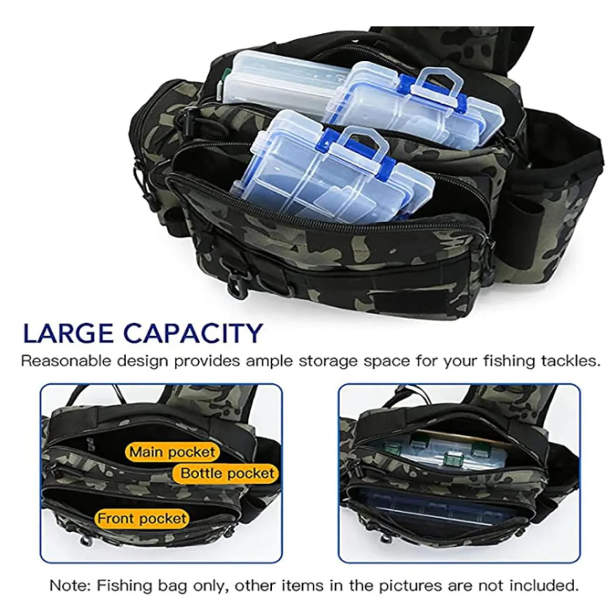 Fishing Hunting Tackle Bag Fanny Pack Waterproof Waist 10