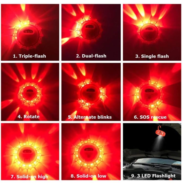 Safety Flare Roadside Emergency Disc LED Lights with Magnet 3