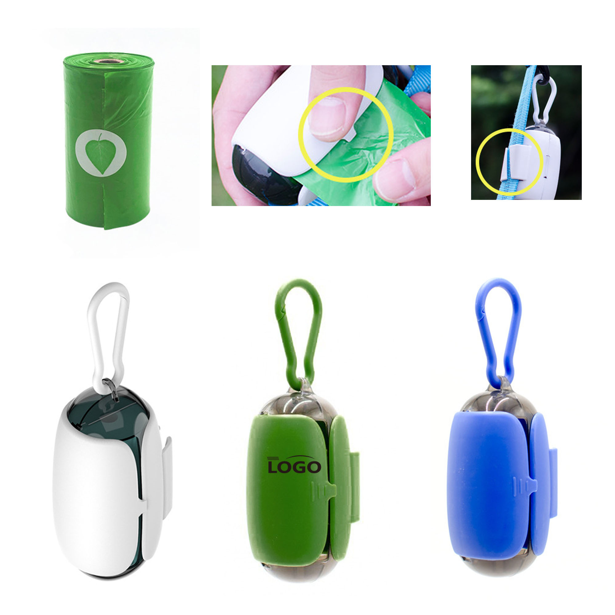 MOQ100 Eco-friendly Pet Waste Hanging Bag Set 1
