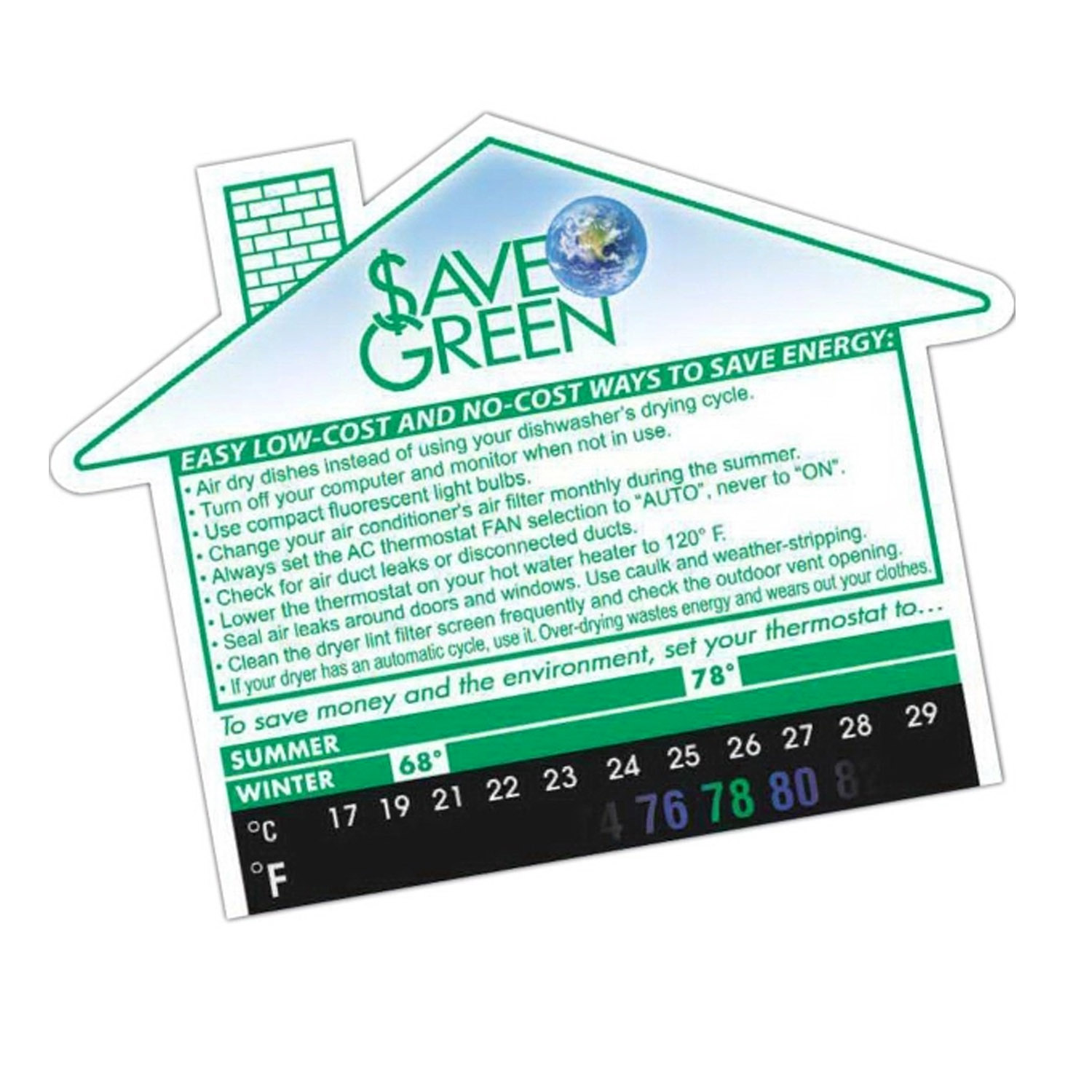 Green Line USA Eco Thermo-Strip Large House Magnets