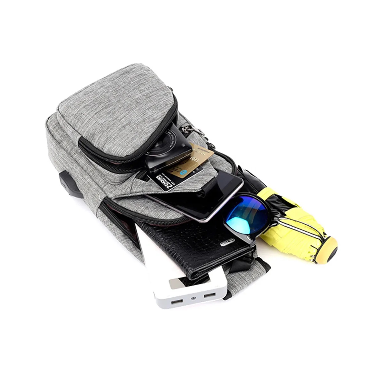 Versatile USB Charging Crossbody Sling Bag For Travel Sport 3