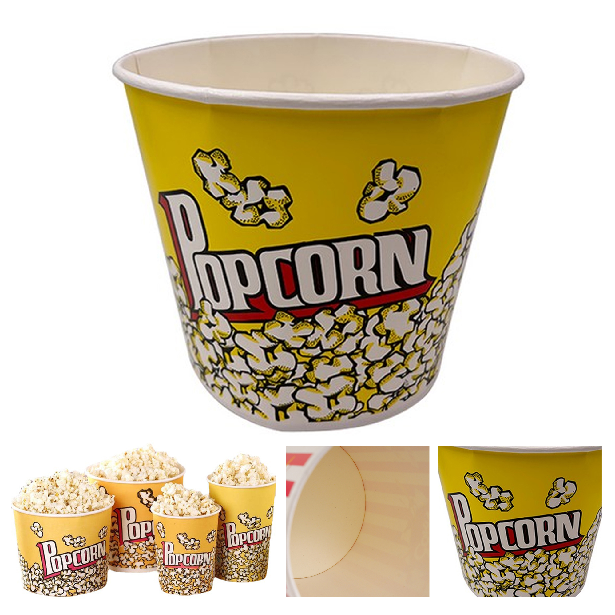 64 OZ Paperboard Popcorn Bucket Grease Resistant 2