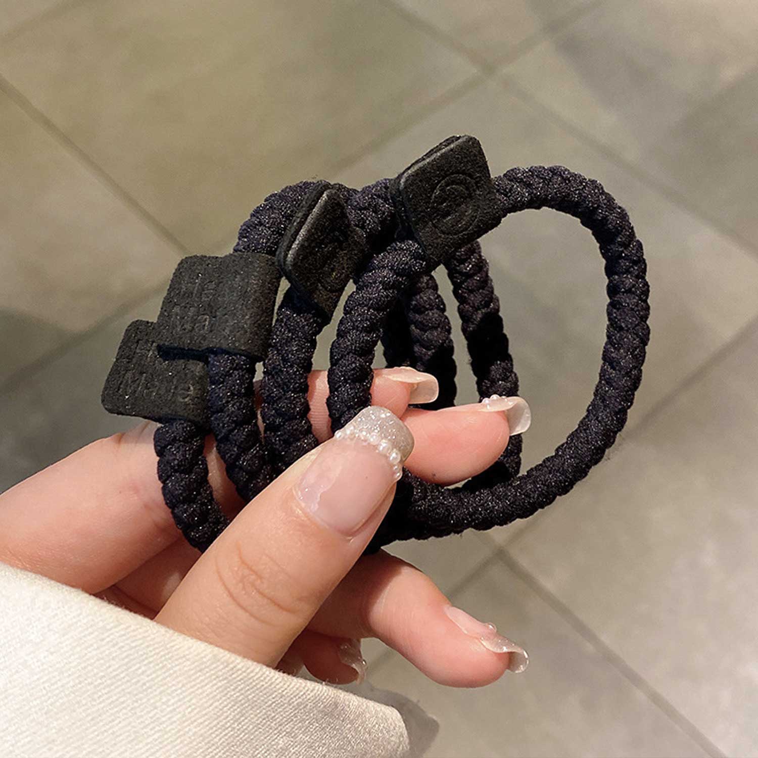 Custom Terry Cloth Seamless High-Elasticity Hair Ties 7