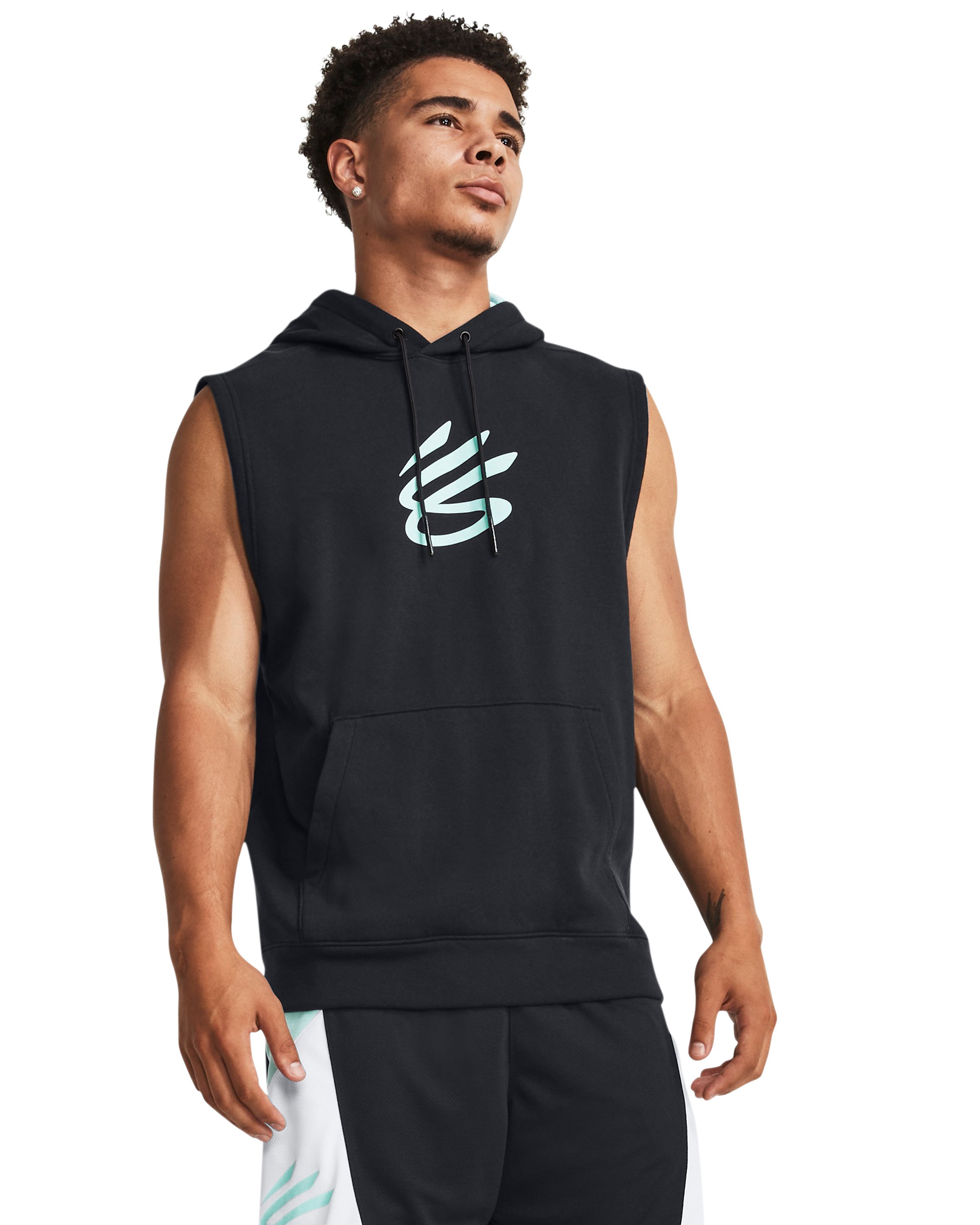 Curry Fleece Men's Sleeveless Hoodie, custom hoodie or sweatshirt with logo imprint 2