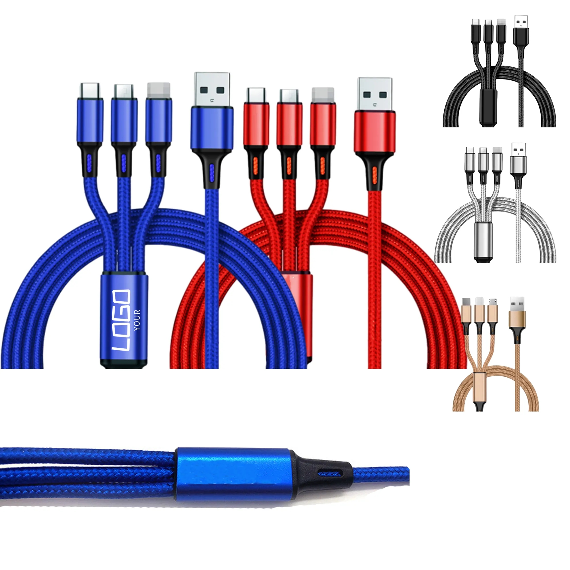 Durable 3in1 Charging Cable 2A 2