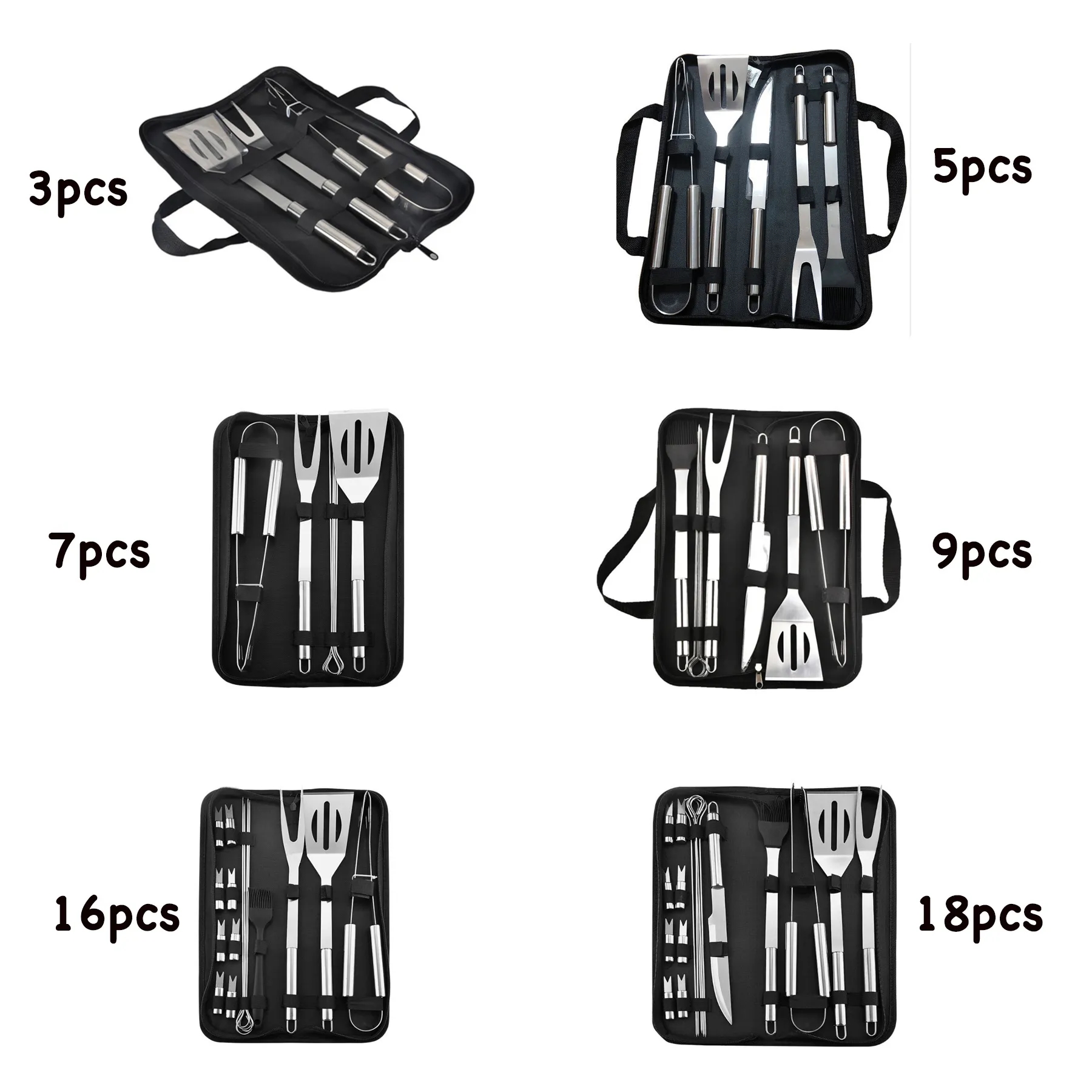 Stainless Steel Barbeque Grilling Tool Set with Carry Bag 5