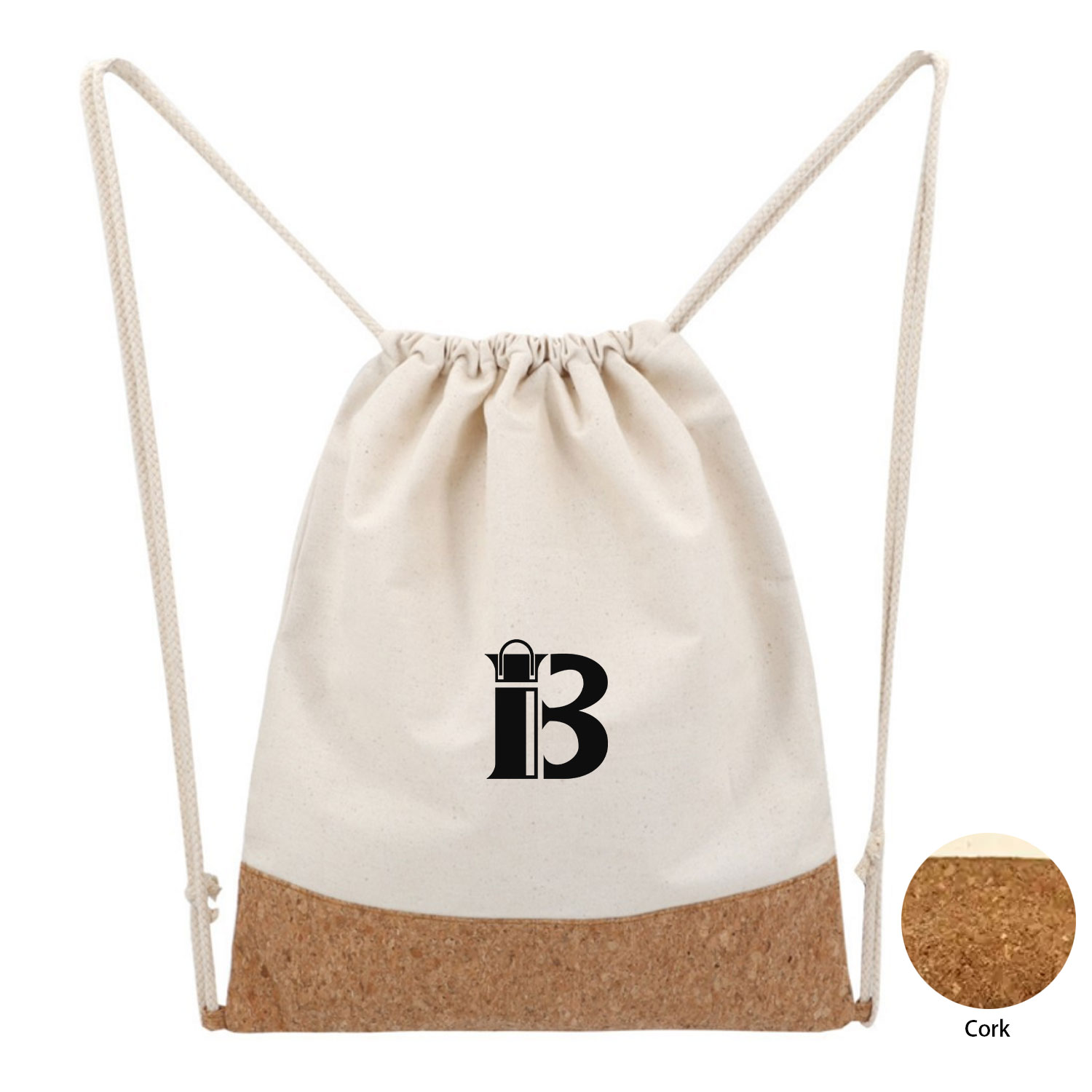 Eco-Friendly Large Capacity Straps Cork Drawstring Backpack 10