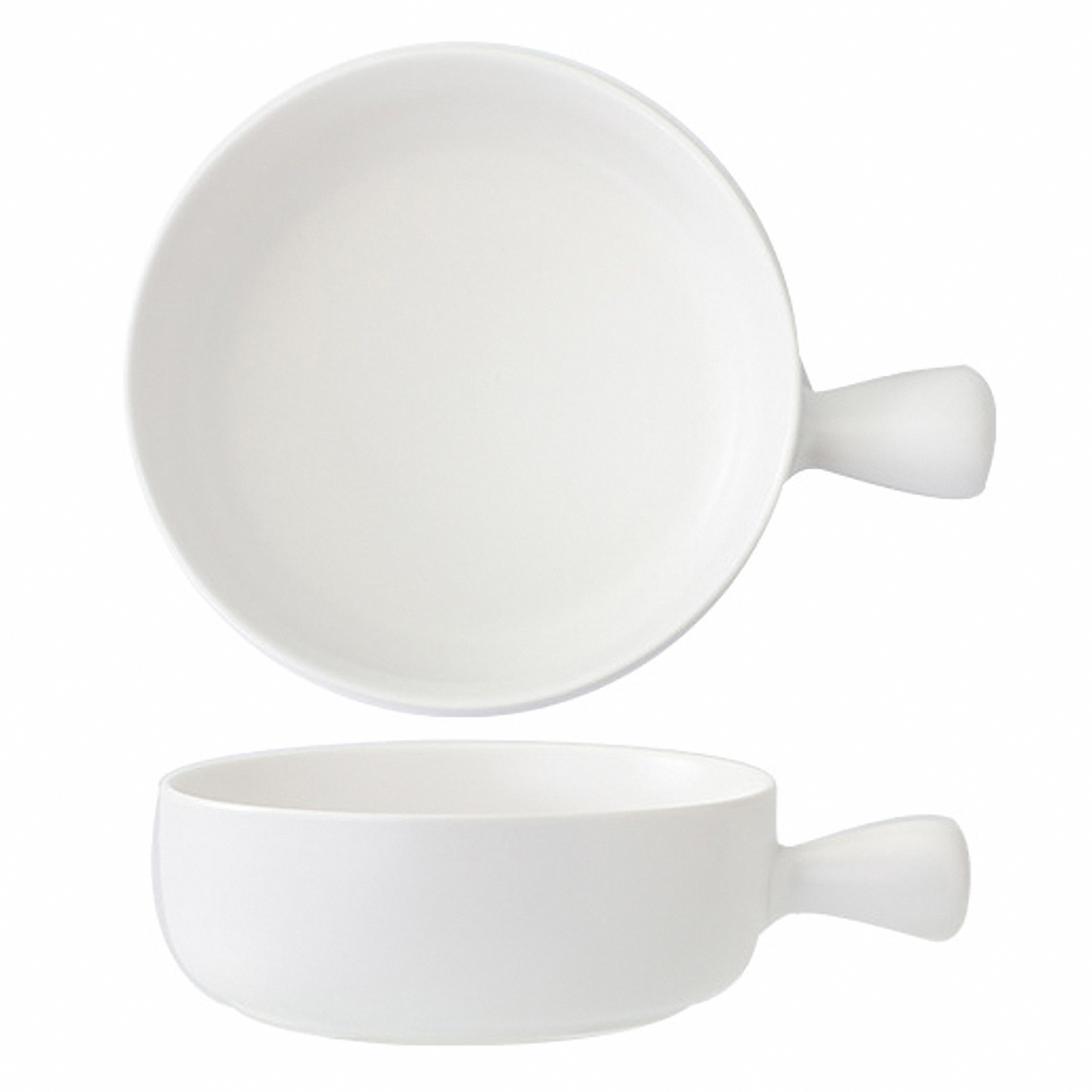20 oz Round Ceramic Salad Bowl with Handle 6
