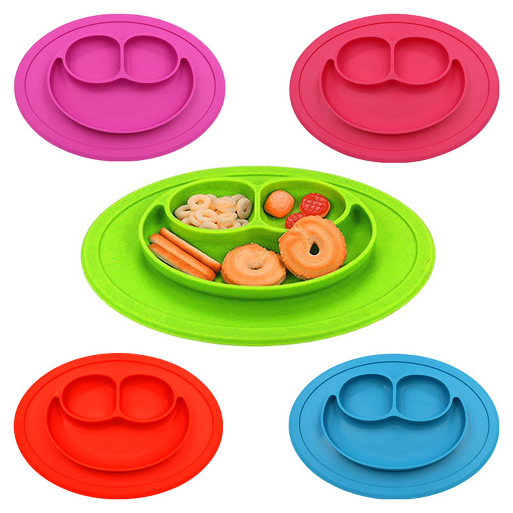 Smile Face Skidproof Silicone Placemat Bowls 3