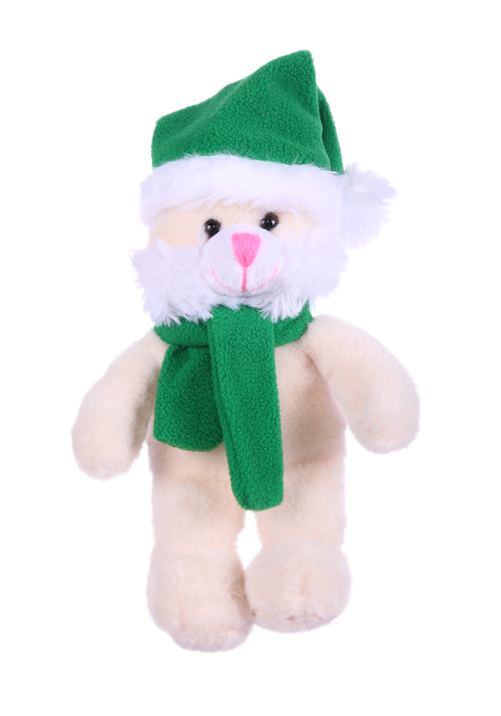 Soft Plush Bunny with Christmas Hat and Scarf