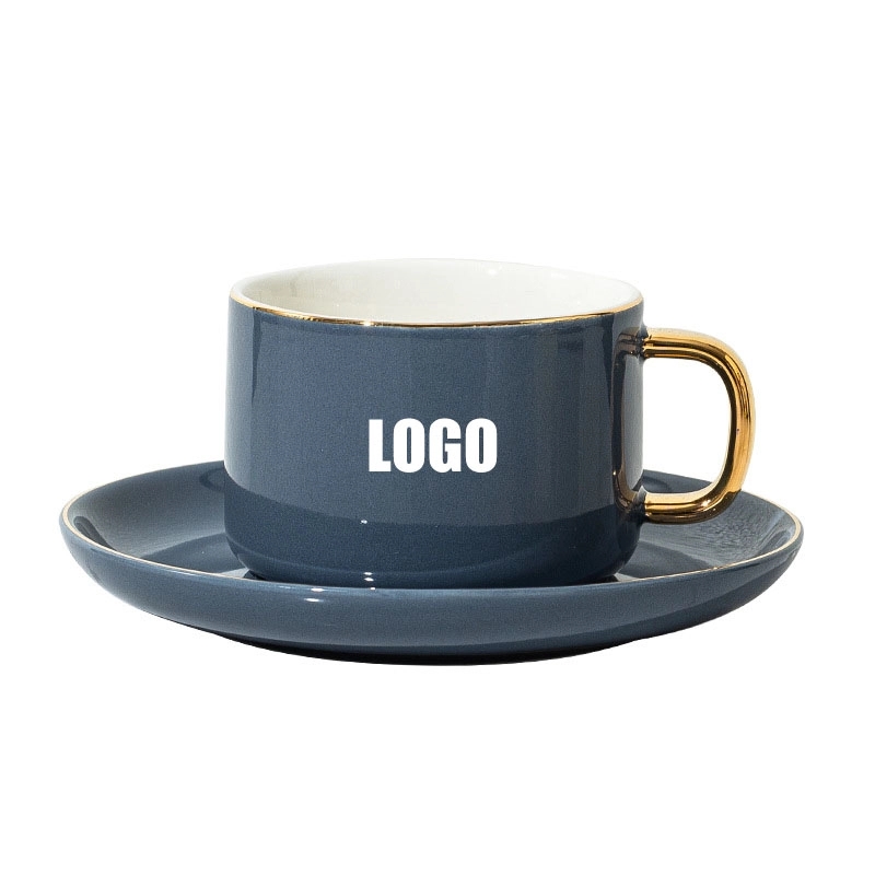 Custom 8.5 oz Macaron-colored coffee cups and saucers 1