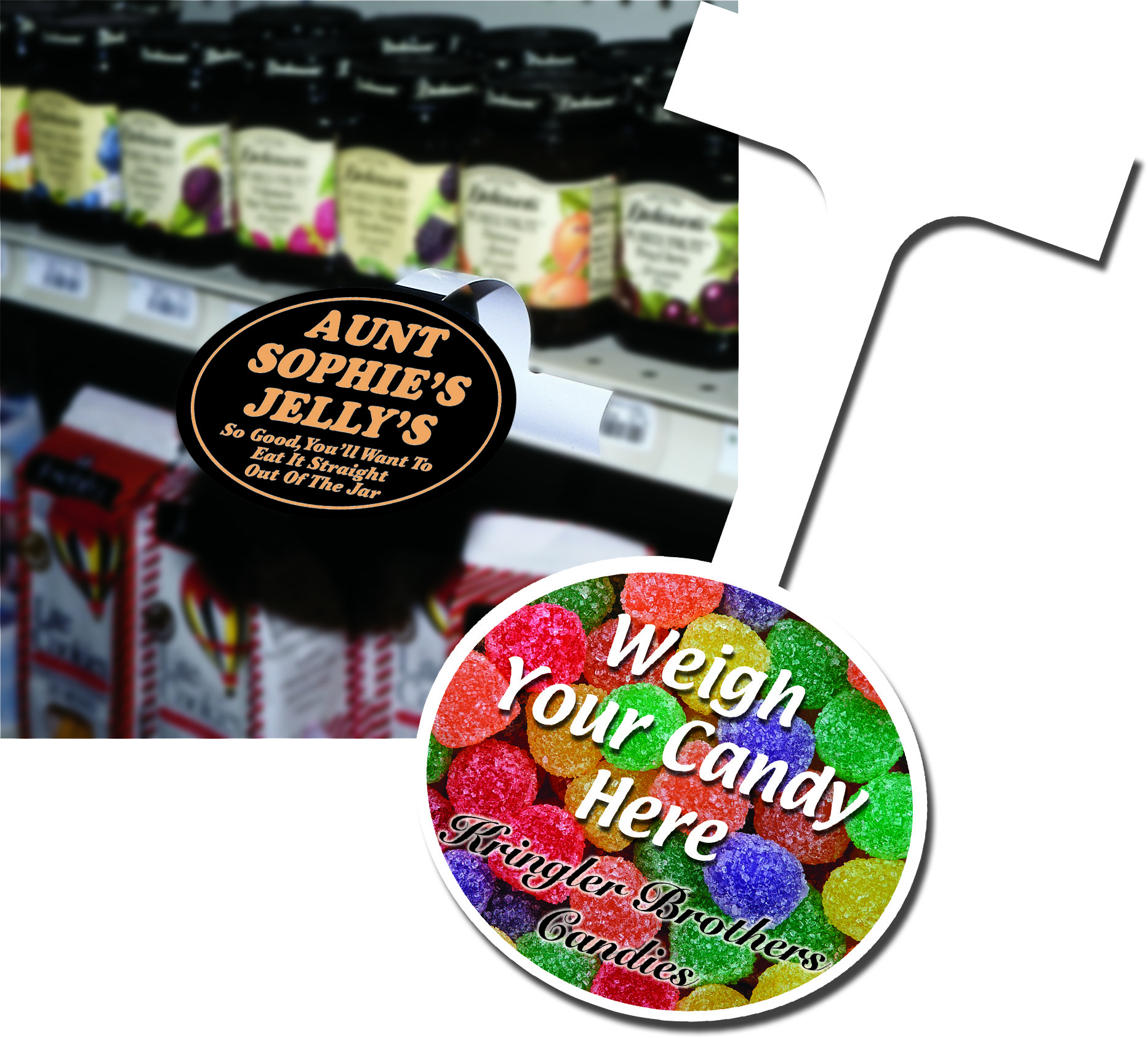 Oval Vinyl Shelf Dangler Sign (Spot Color) 5