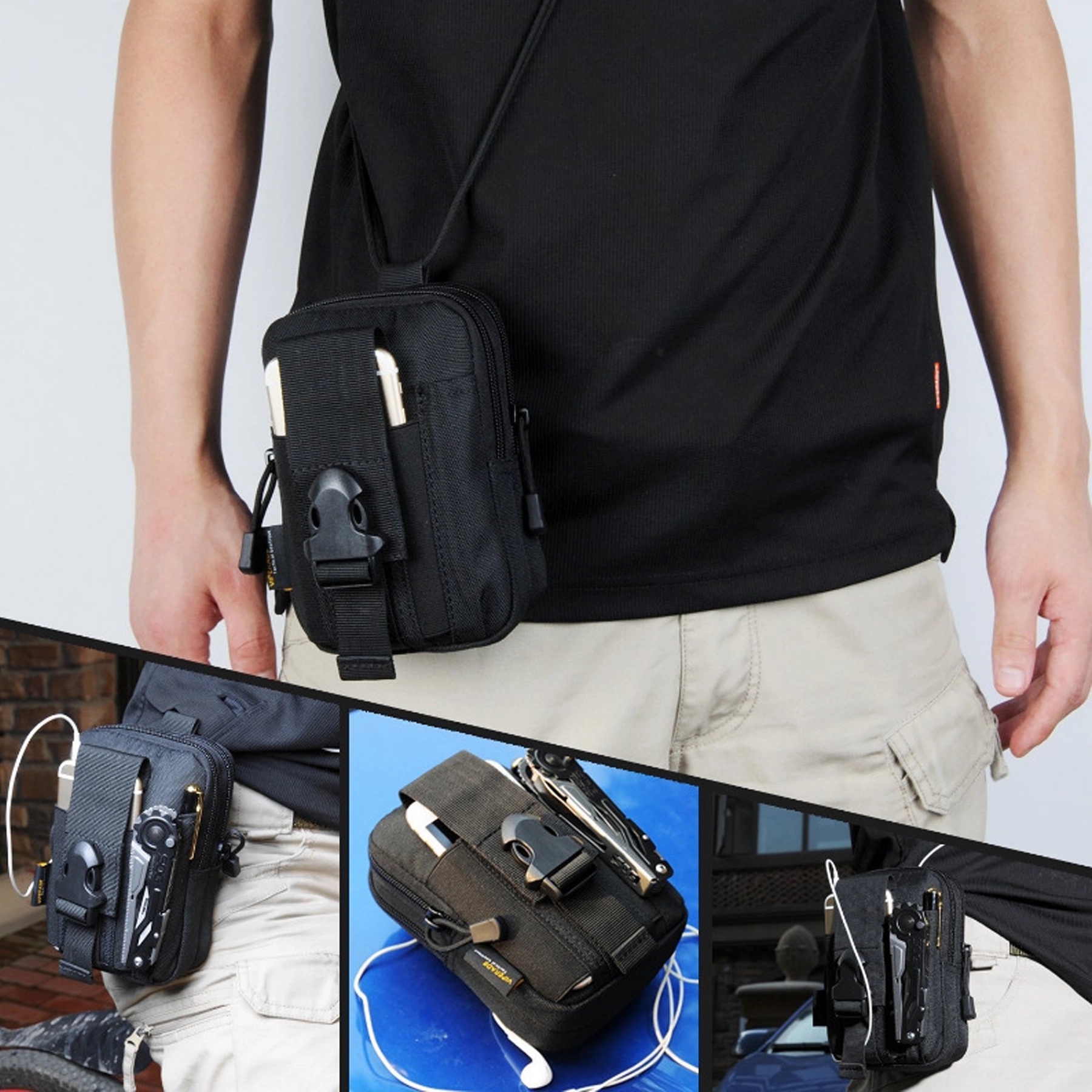 Multifunction Tactical Molle Tools Waist Bag with Hook 2