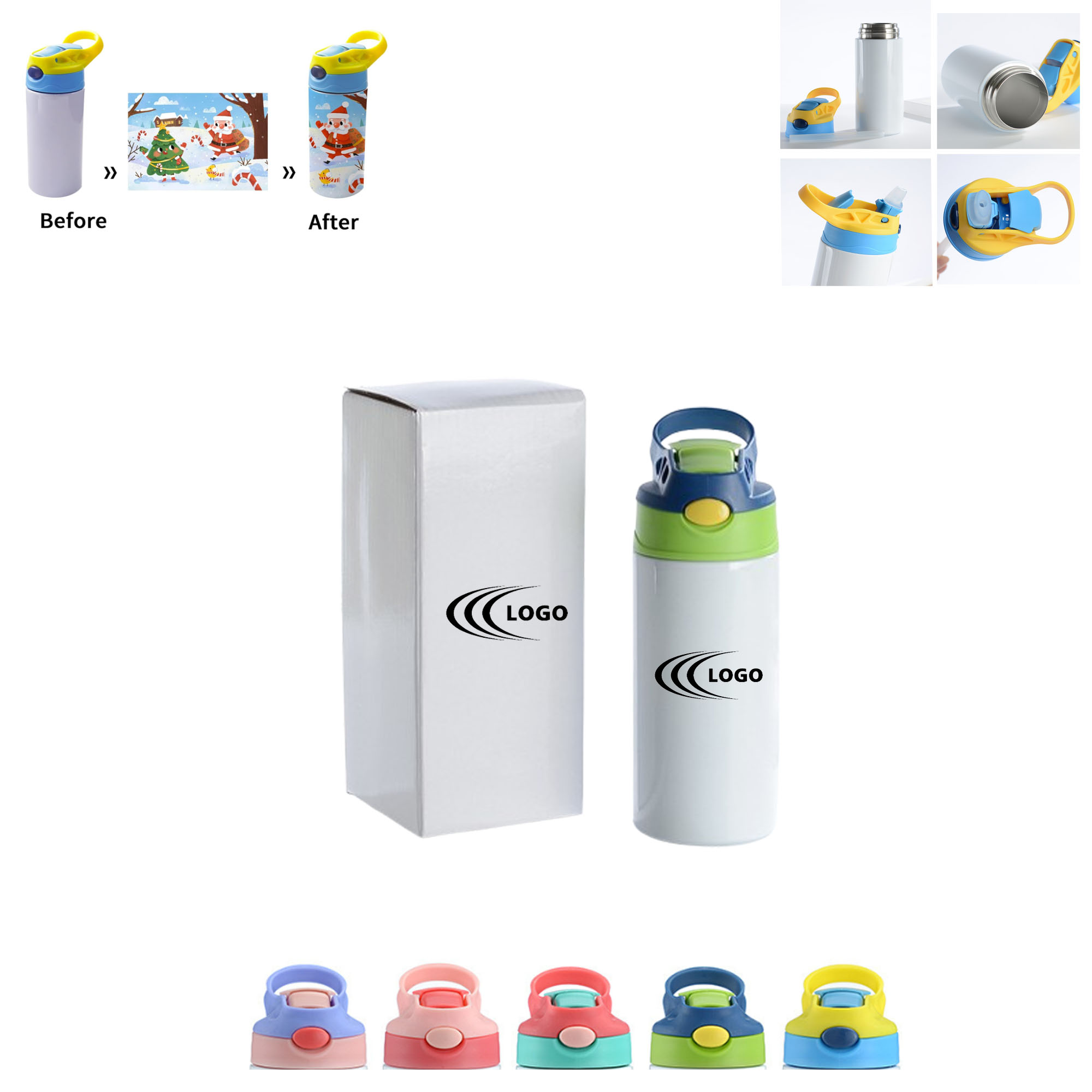 Stainless Steel Kid 12 oz Vacuum Tumblers With Straw 2