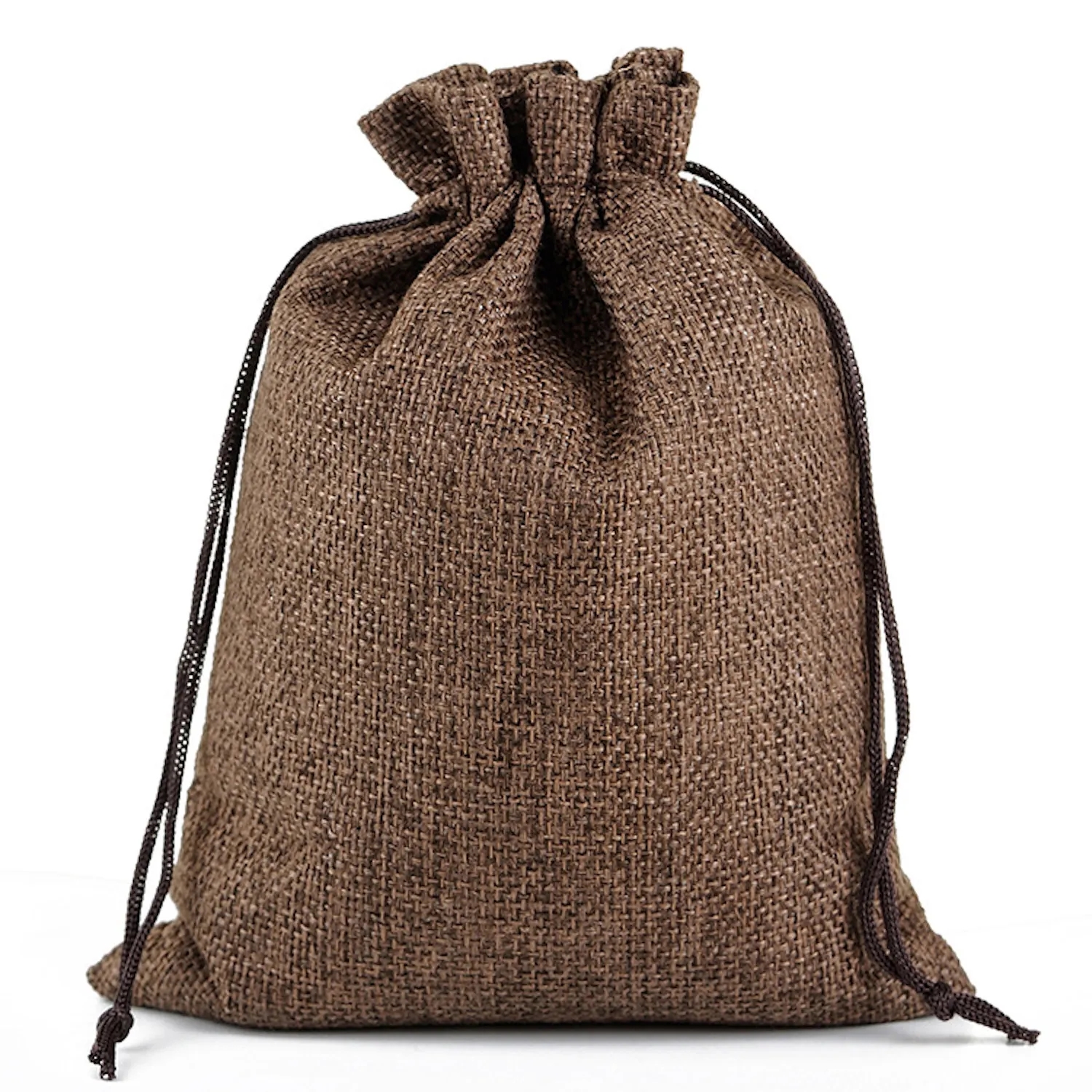 Medium Natural Burlap Pouches Jute Drawstring Bags 5" x 7" 10