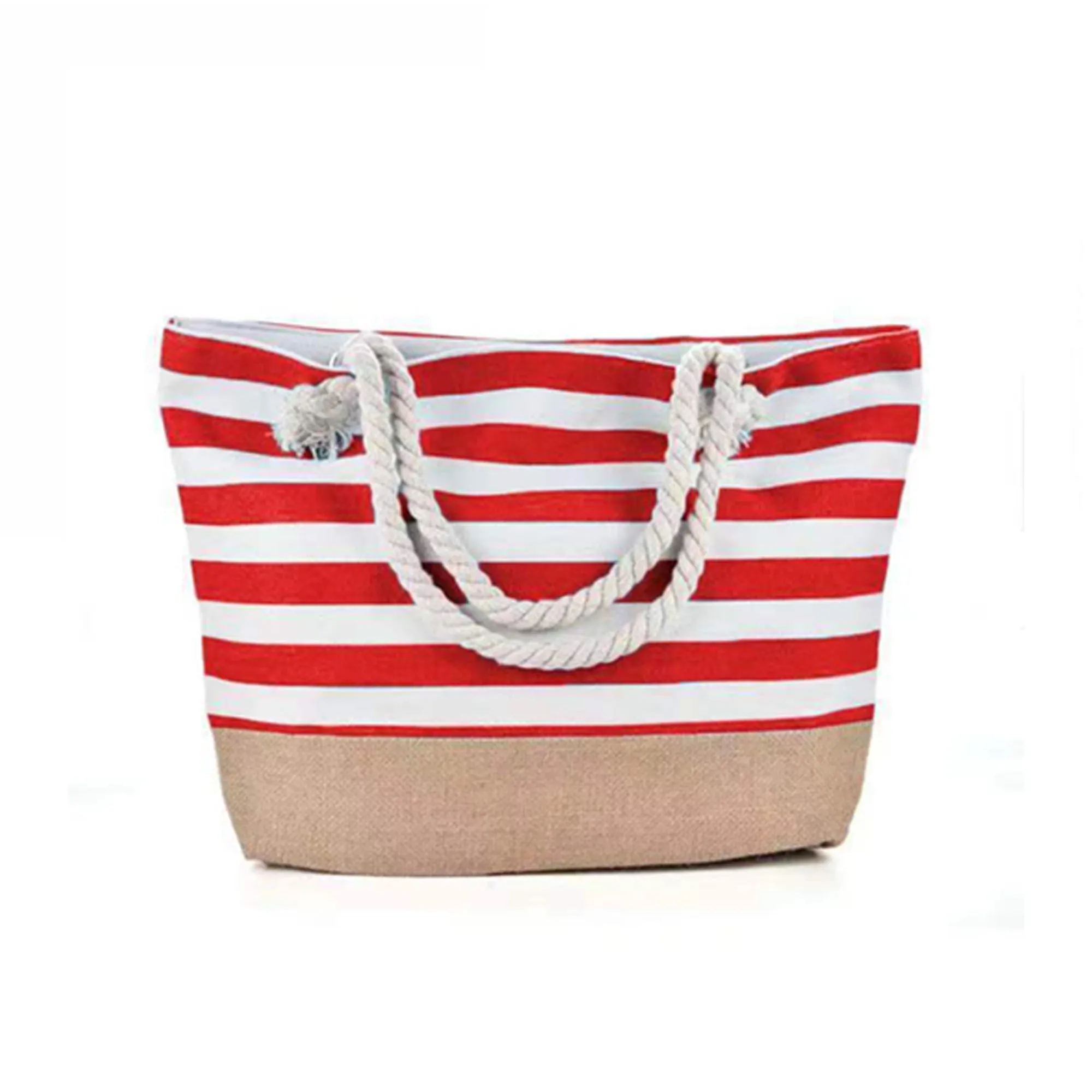 Striped Canvas Tote w/Rope Handle, custom tote bag with logo imprint 2