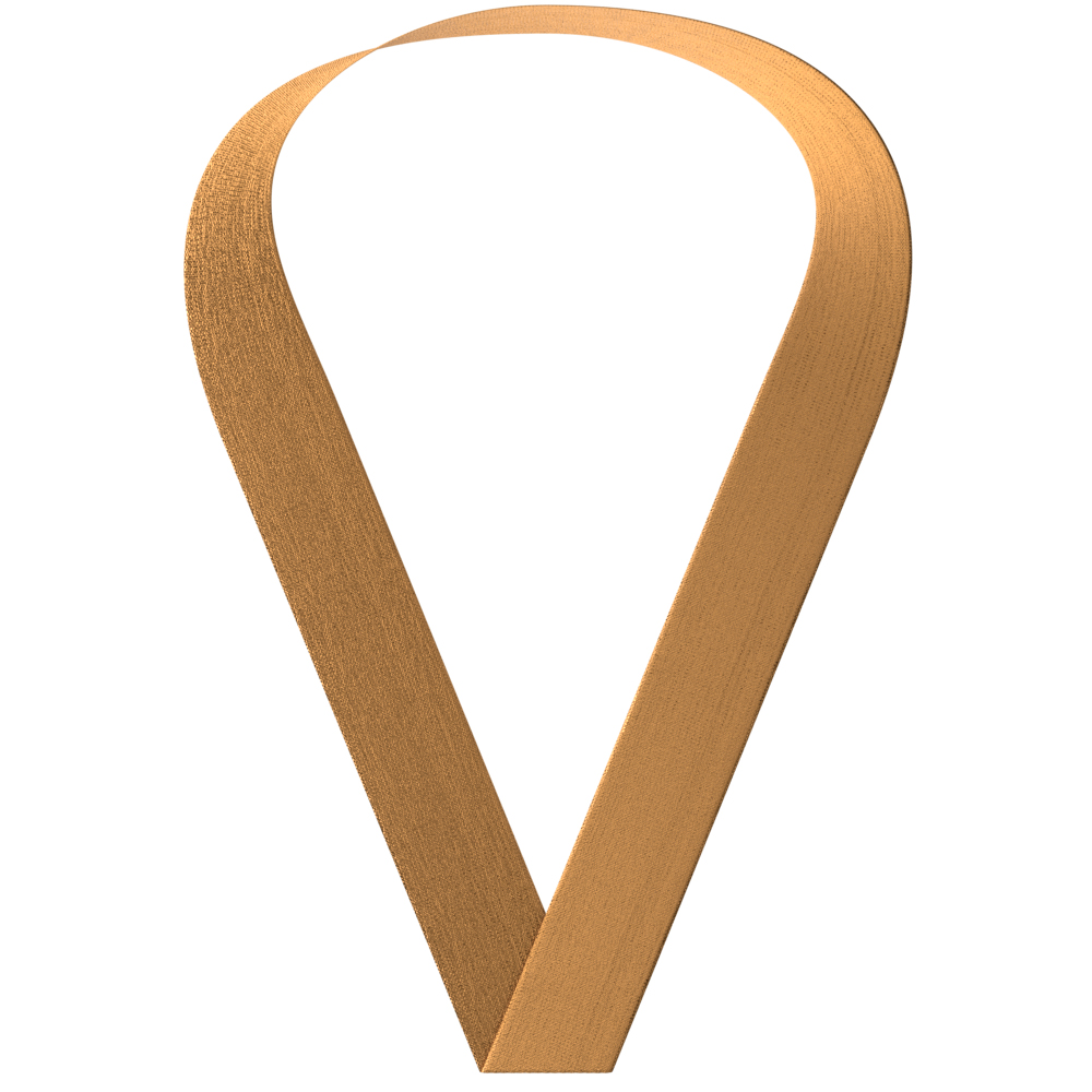 1-1/2" x 34" Metallic Bronze Neckband Sewn Through 1