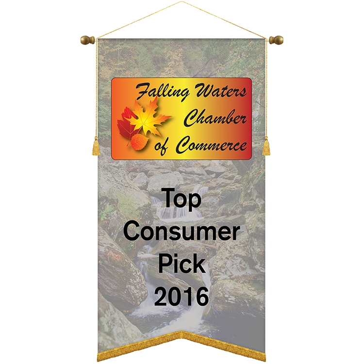26" x 48" Podium Banner, Angle Cut / with Fringe 2