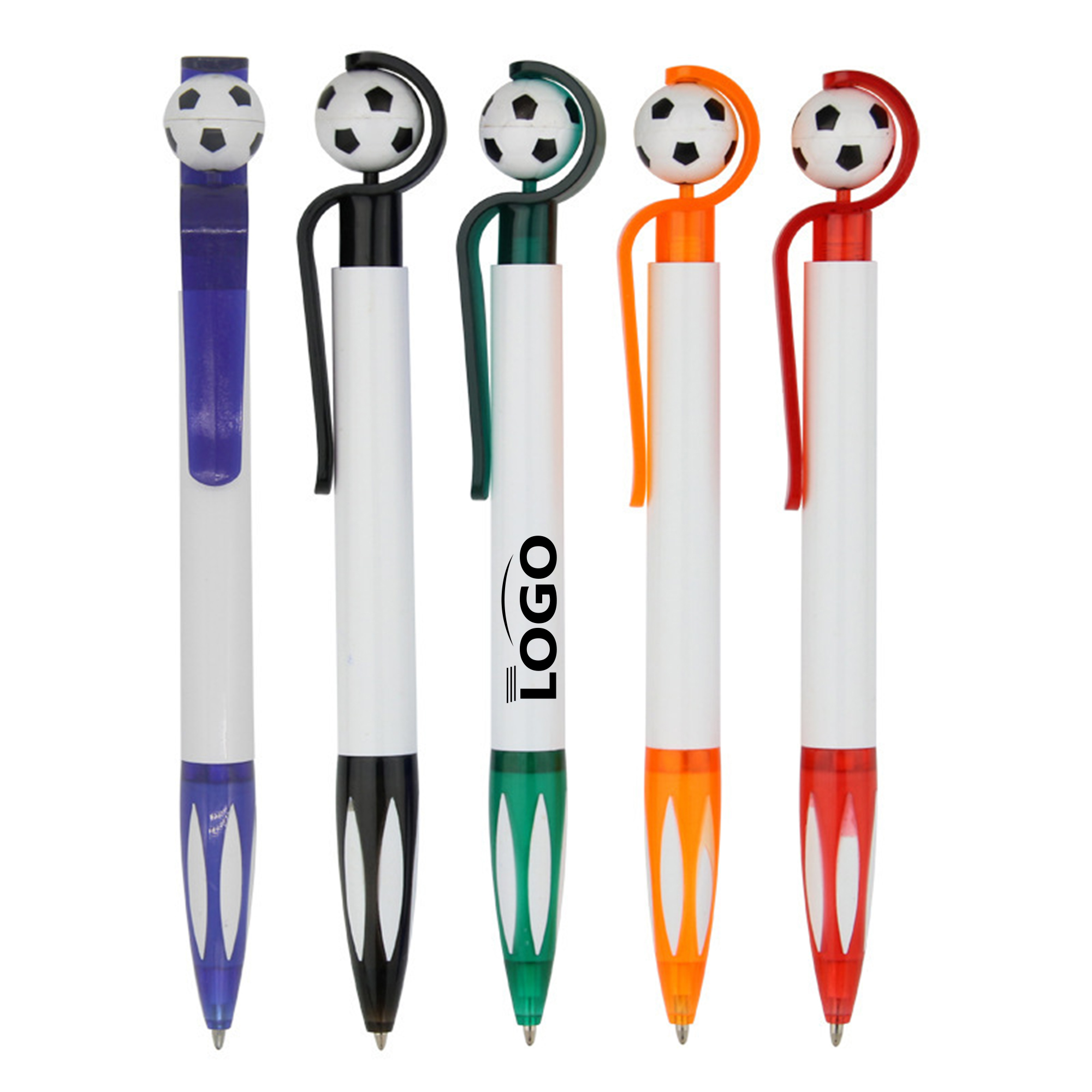 Football-themed retractable ballpoint pen with customizable 1