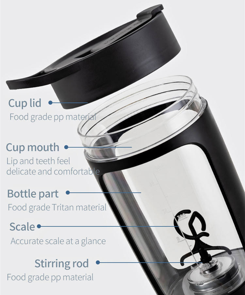 Custom Premium USB Electric BPA Free Protein Shakers Bottle 3
