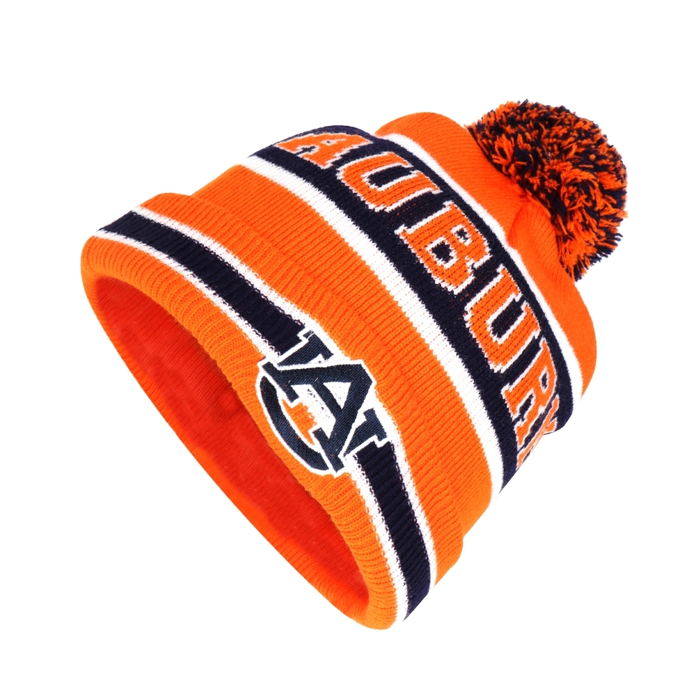 Customezizeable Tri-Tone Pom Beanie Hat With Cuff 7