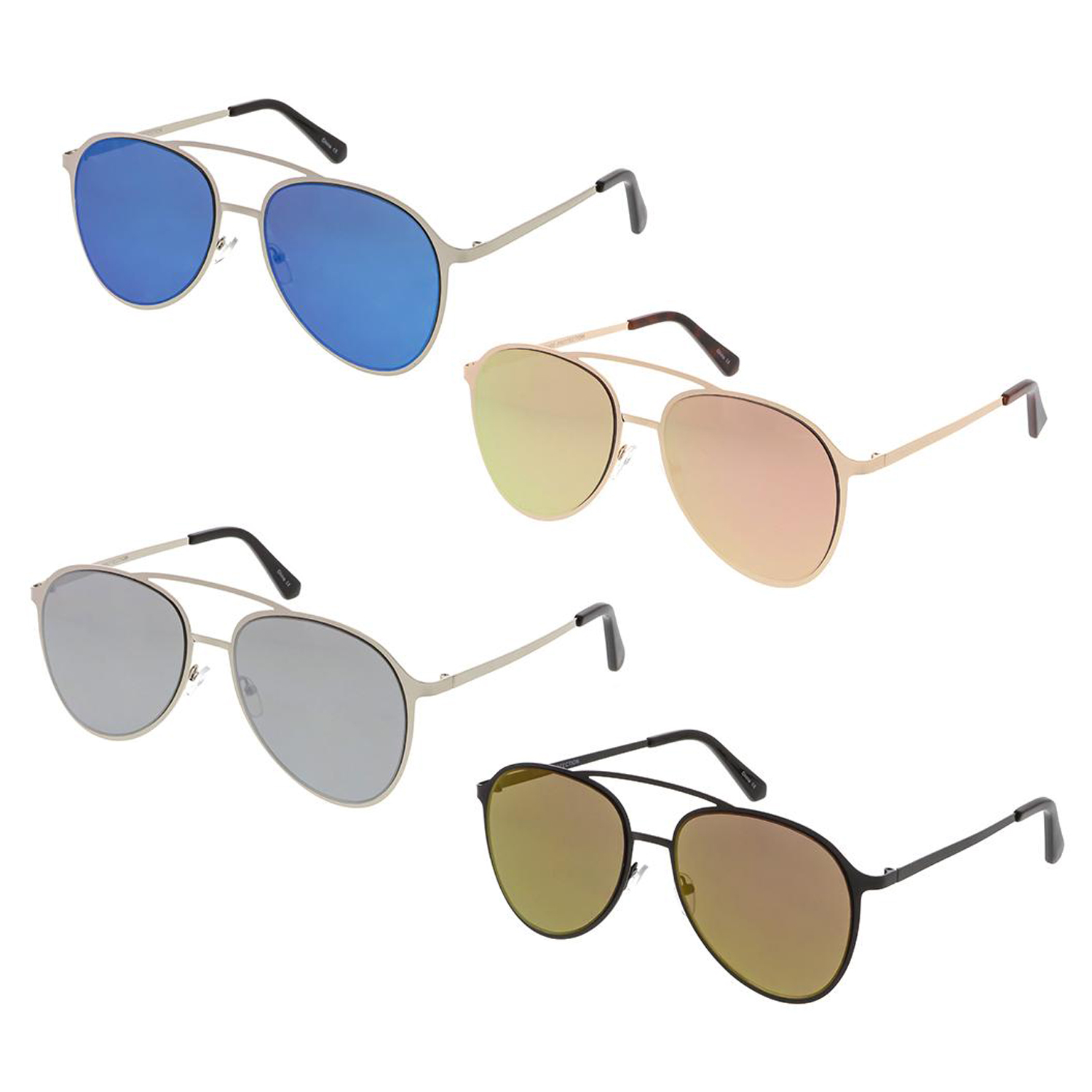 Traveler Unisex Metal Sunglasses w/Color Mirror Lens 2