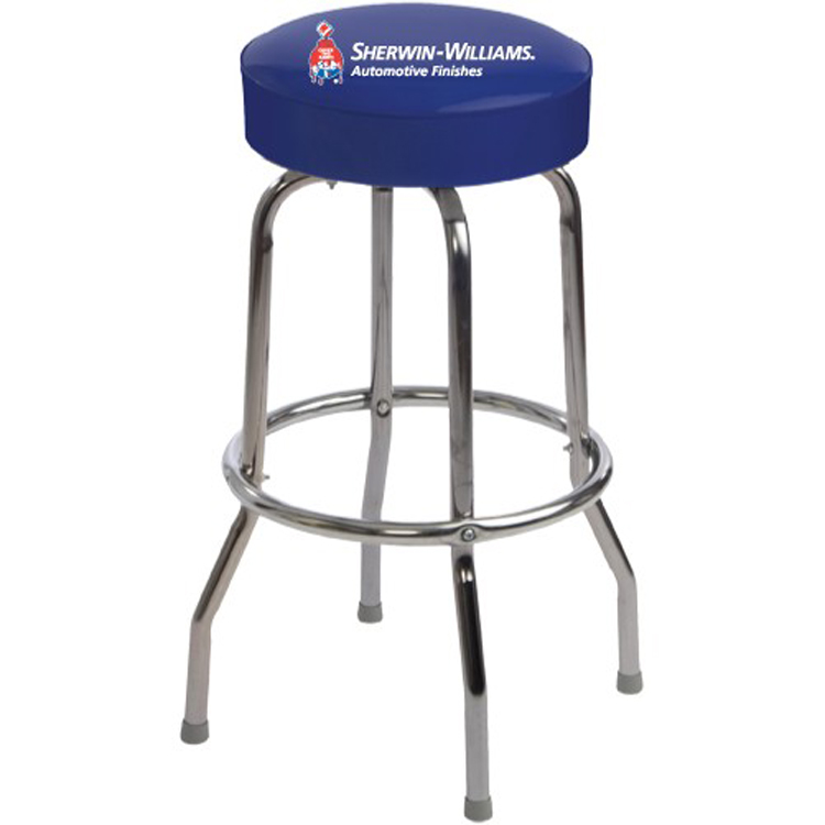 Single Ring Bar Stool with Chrome Frame and Swivel Seat 2