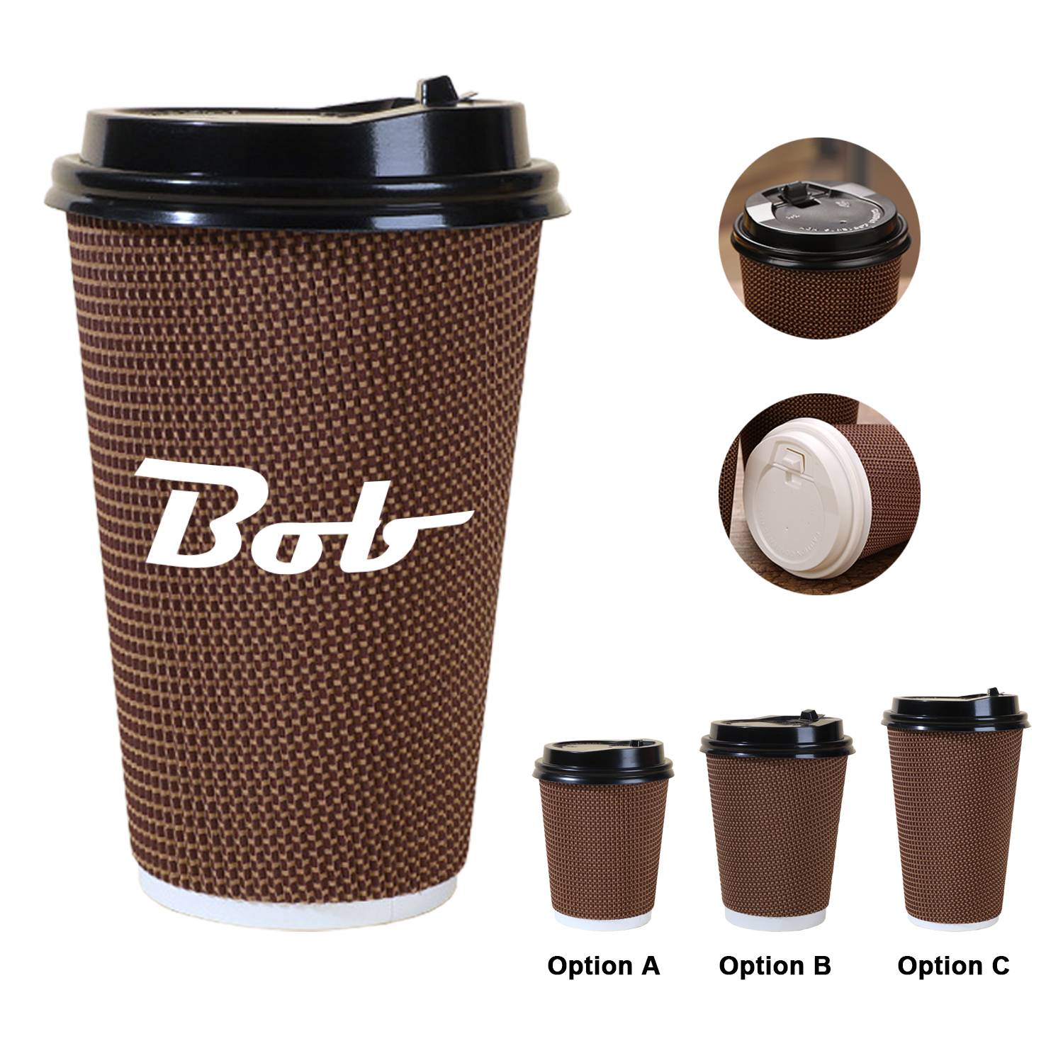 16oz/14oz/8oz heat-insulated disposable paper coffee cup 2