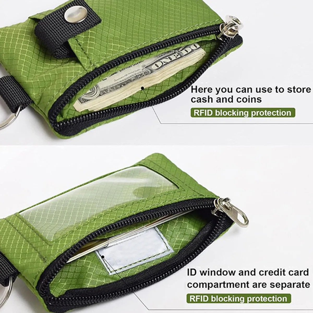 RFID Blocking Small Wallet with ID Window 3