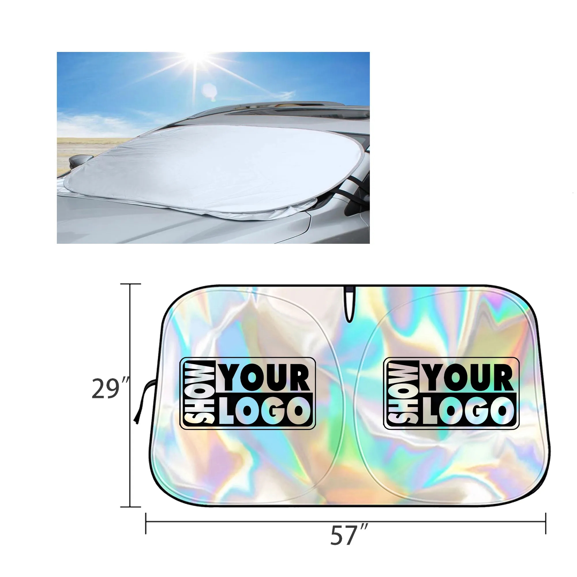 Full Color Folding Car Windshield Sunshade 1