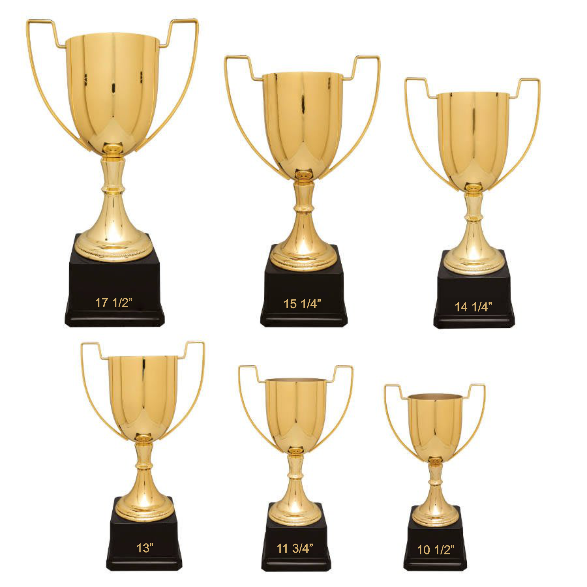 10 1/2" Completed Zinc Cup Trophy on Plastic Base 4