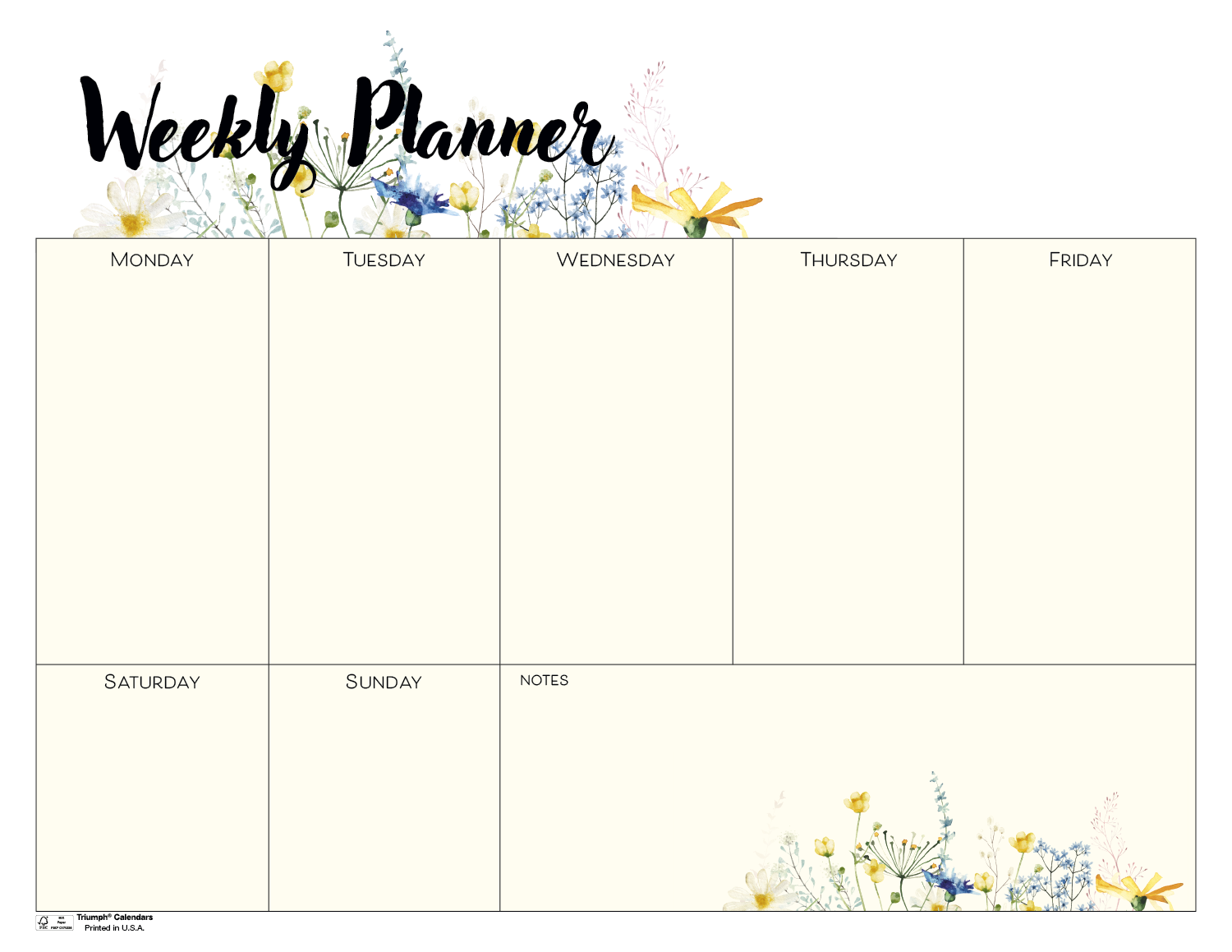 Triumph® Calendars Small Weekly Desk Pad - Floral