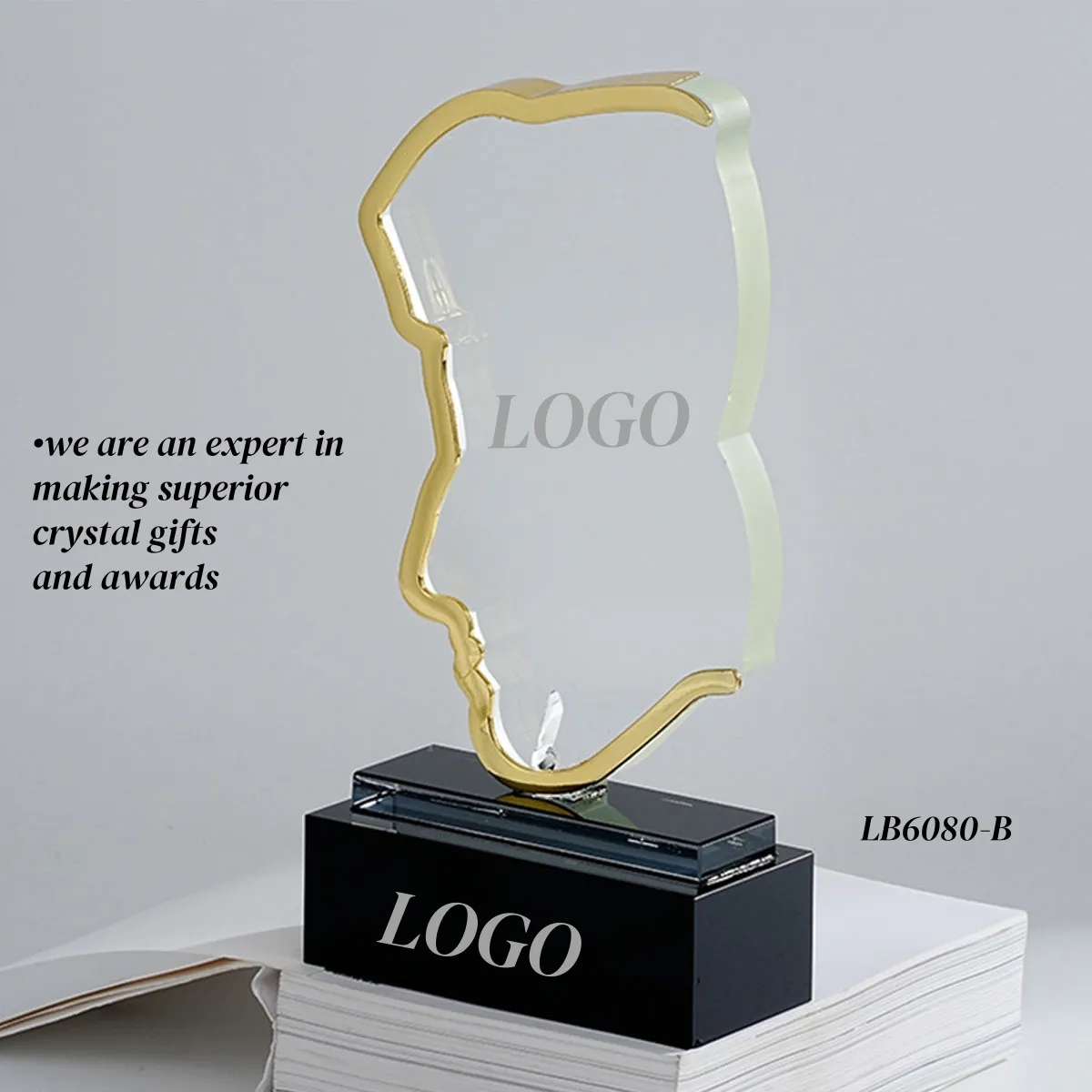 Engraved Figurines Crystal Trophy Award Display Queen 3
