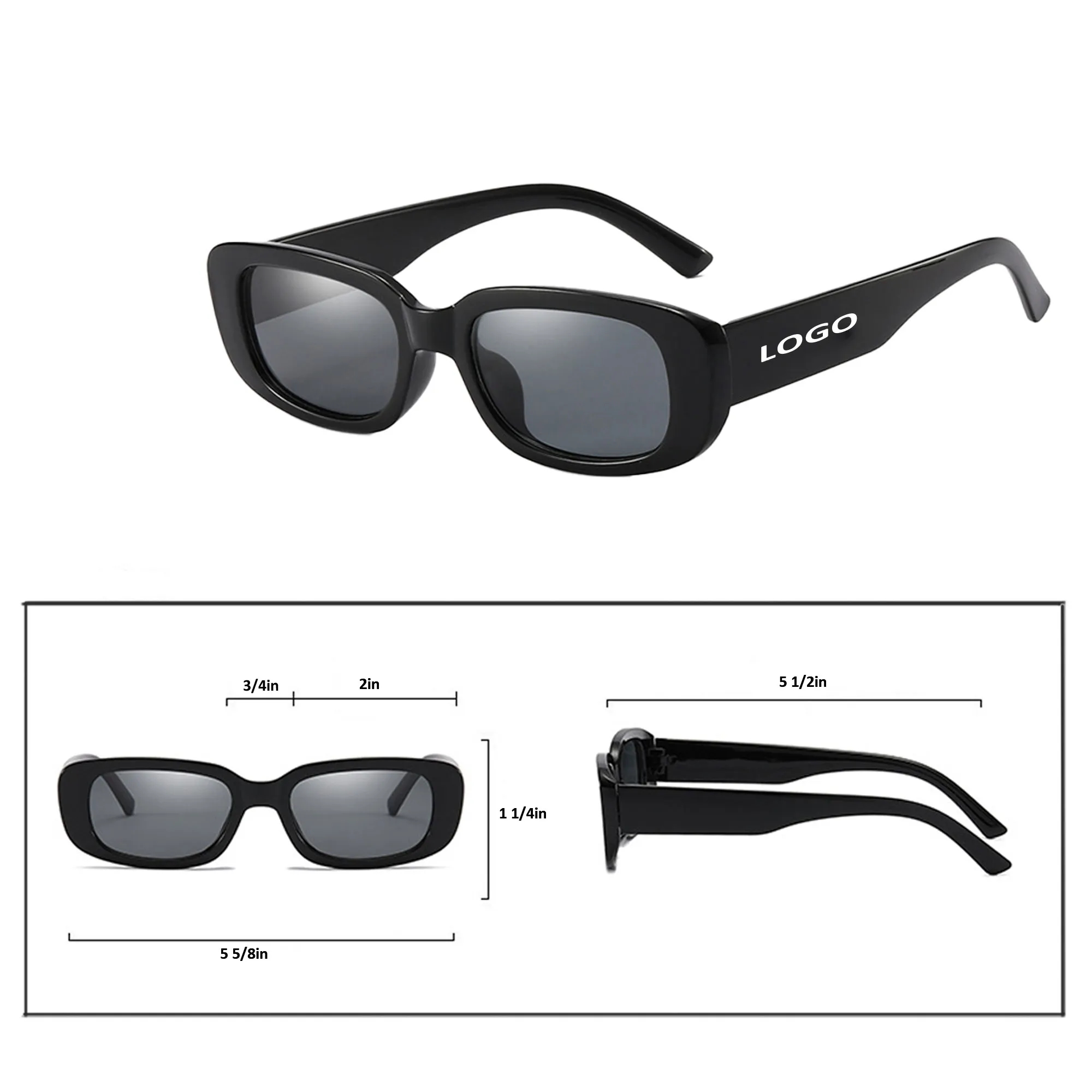 Solid Color Square Frame Sunglasses 3