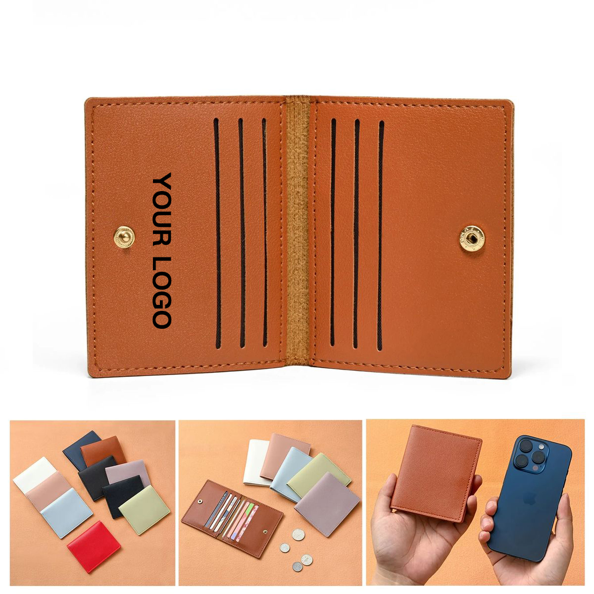 Slim PU Leather Card Holder Wallet for Daily Use 2