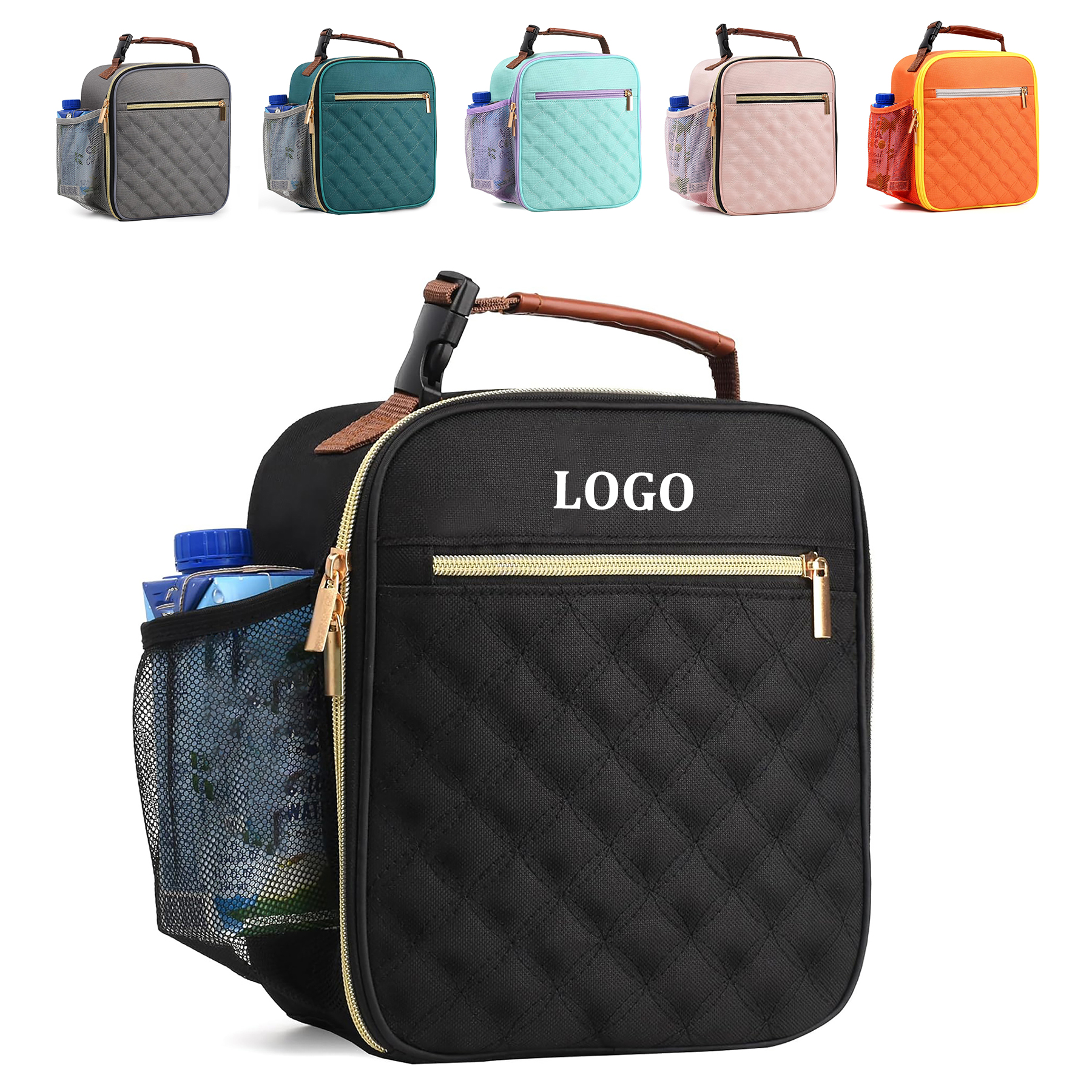 Insulated Lunch Bag with Bottle Holder 1
