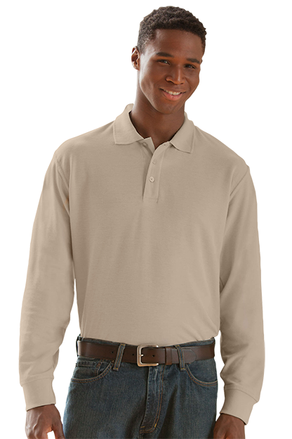 Long Sleeve Soft-Blend Double-Tuck Pique Polo 16