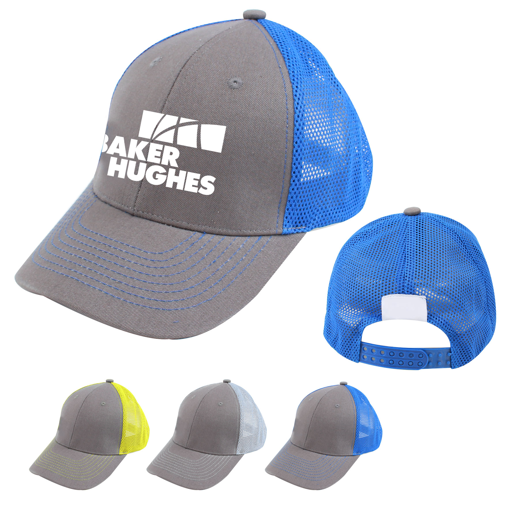 6-Panel Contrast Stitch Mesh Back Baseball Cap 2