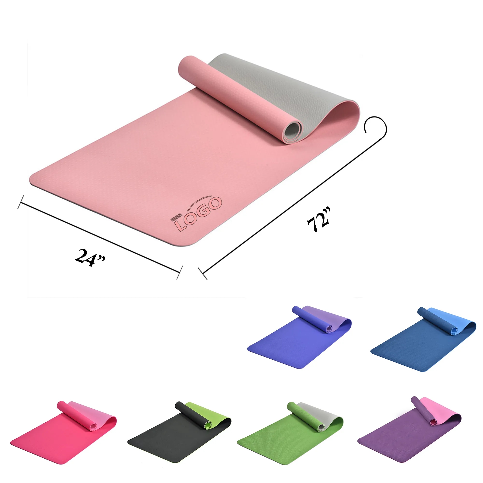 MOQ12 Dual Color TPE Yoga Mat Portable Fitness 2