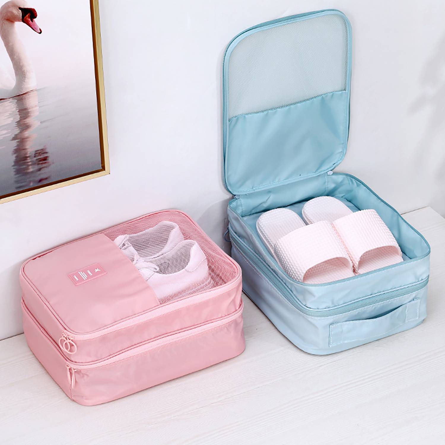 Travel Waterproof Double-Layer Dustproof Shoe Bag 8