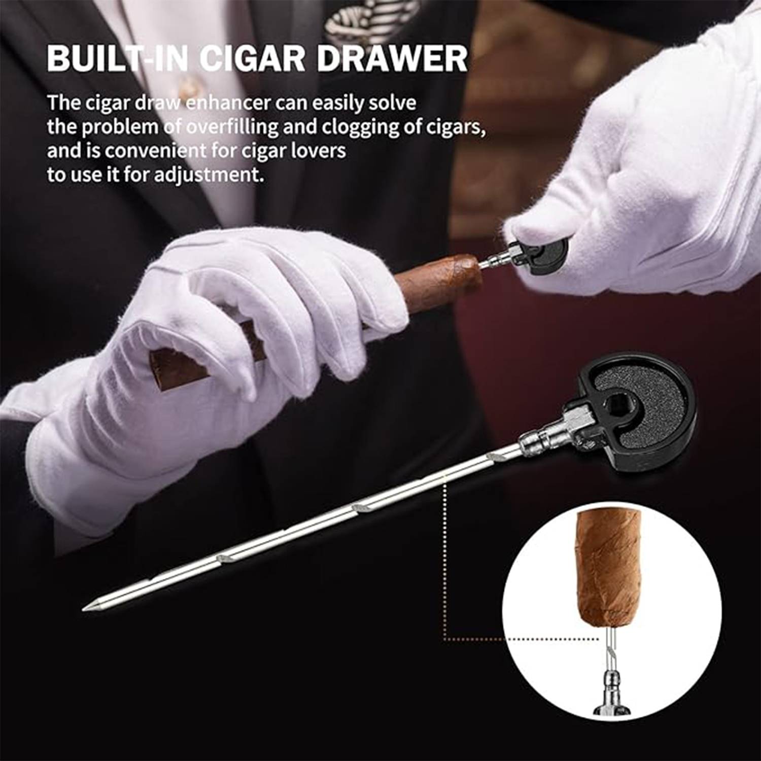Triple Jet Flame Cigar Lighter with Punch Draw Enhancer 2